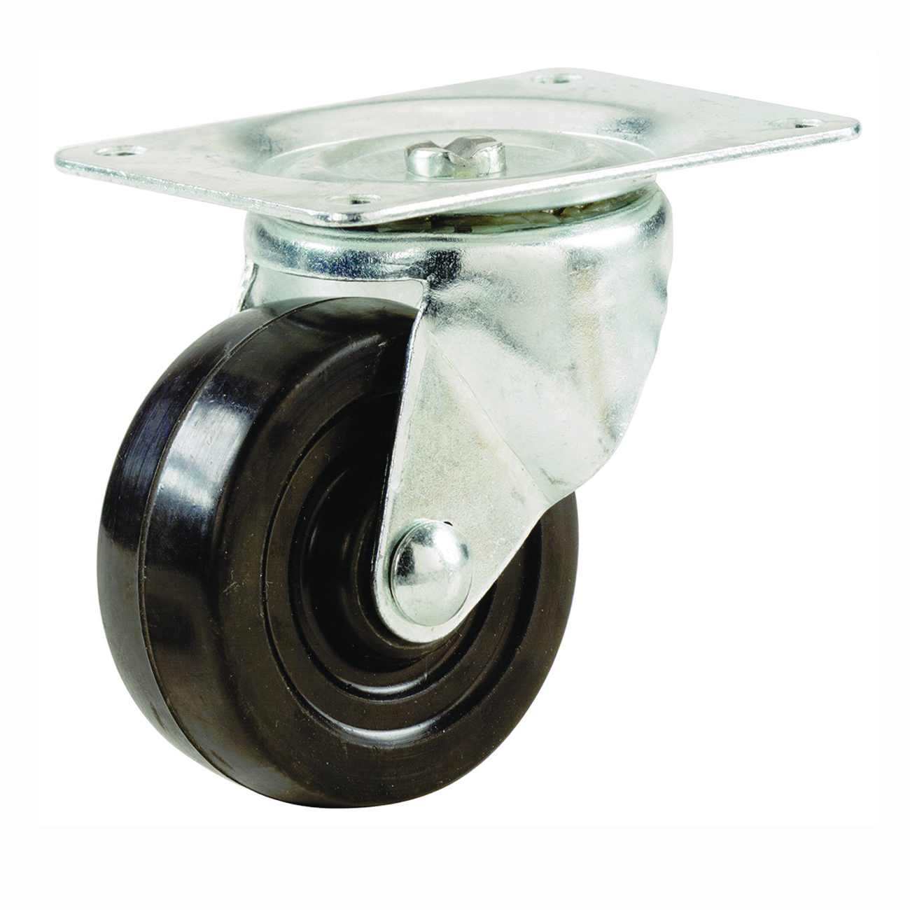 9489 Swivel Caster, 1-1/2 in Dia Wheel, 5/8 in W Wheel, Rubber Wheel, 40 lb