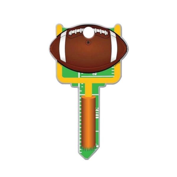 Lucky Line Key Shapes Series B121K Key Blank, Football, Brass, Enamel-Coated, For: Kwikset Locks
