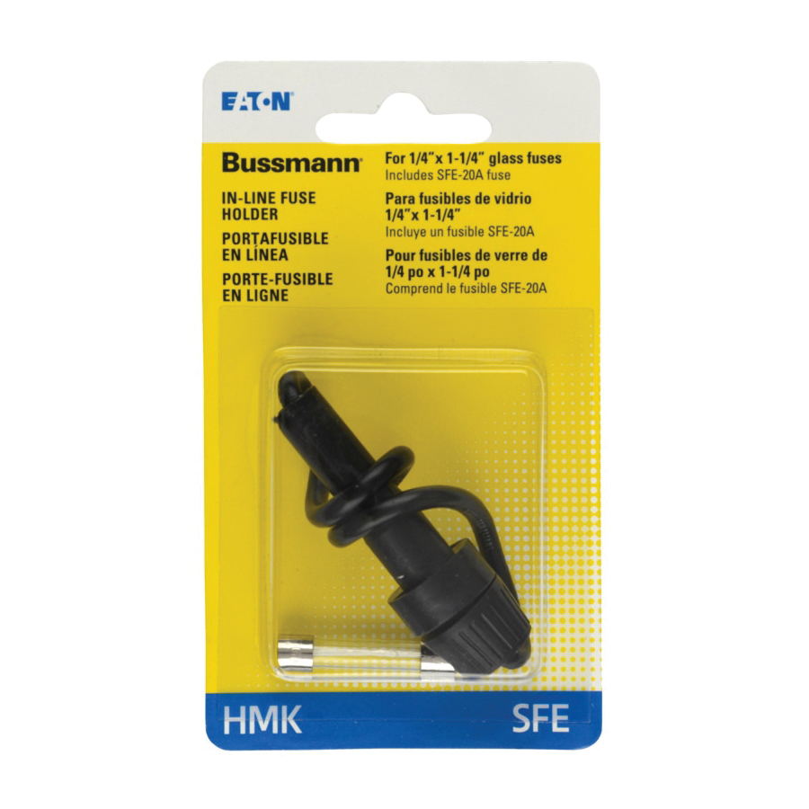 Bussmann BP/HMK-RP Fuse Holder, 30 A, 12 -Fuse, Black, For: 1/4 in Dia Glass Tube Fuses