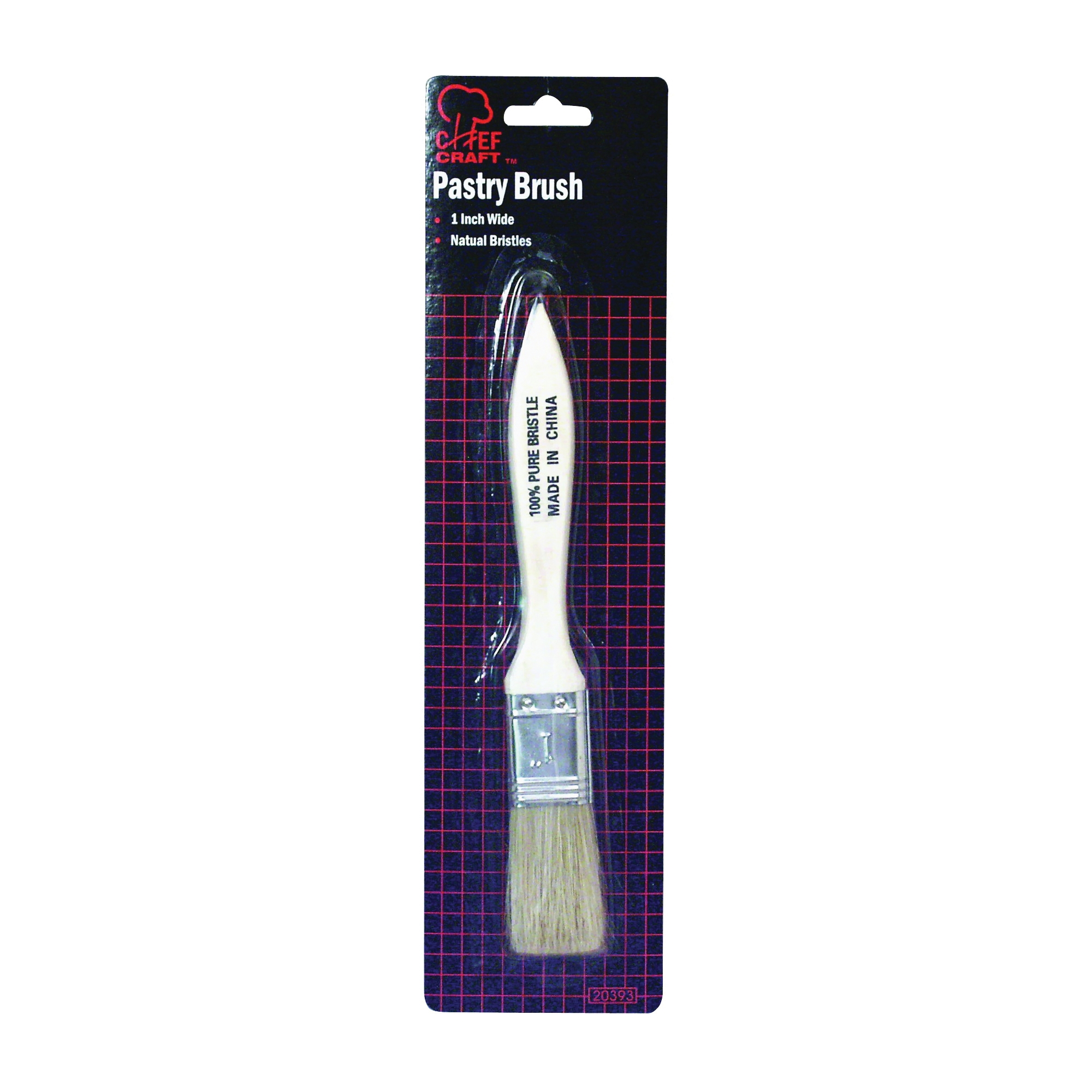 20393 Pastry Brush, Wood, Natural Bristle