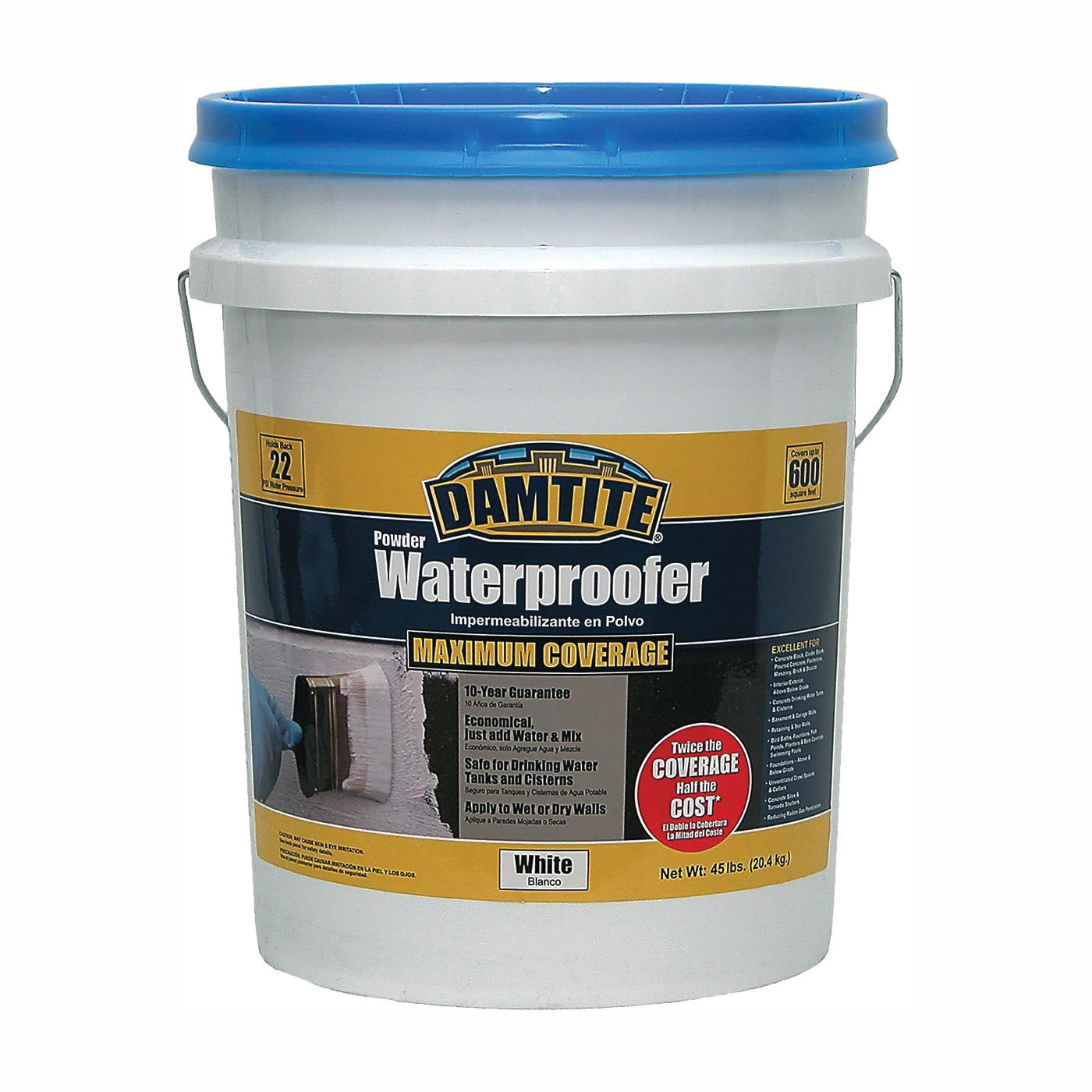 01451 Powder Waterproofer, White, Powder, 45 lb Pail