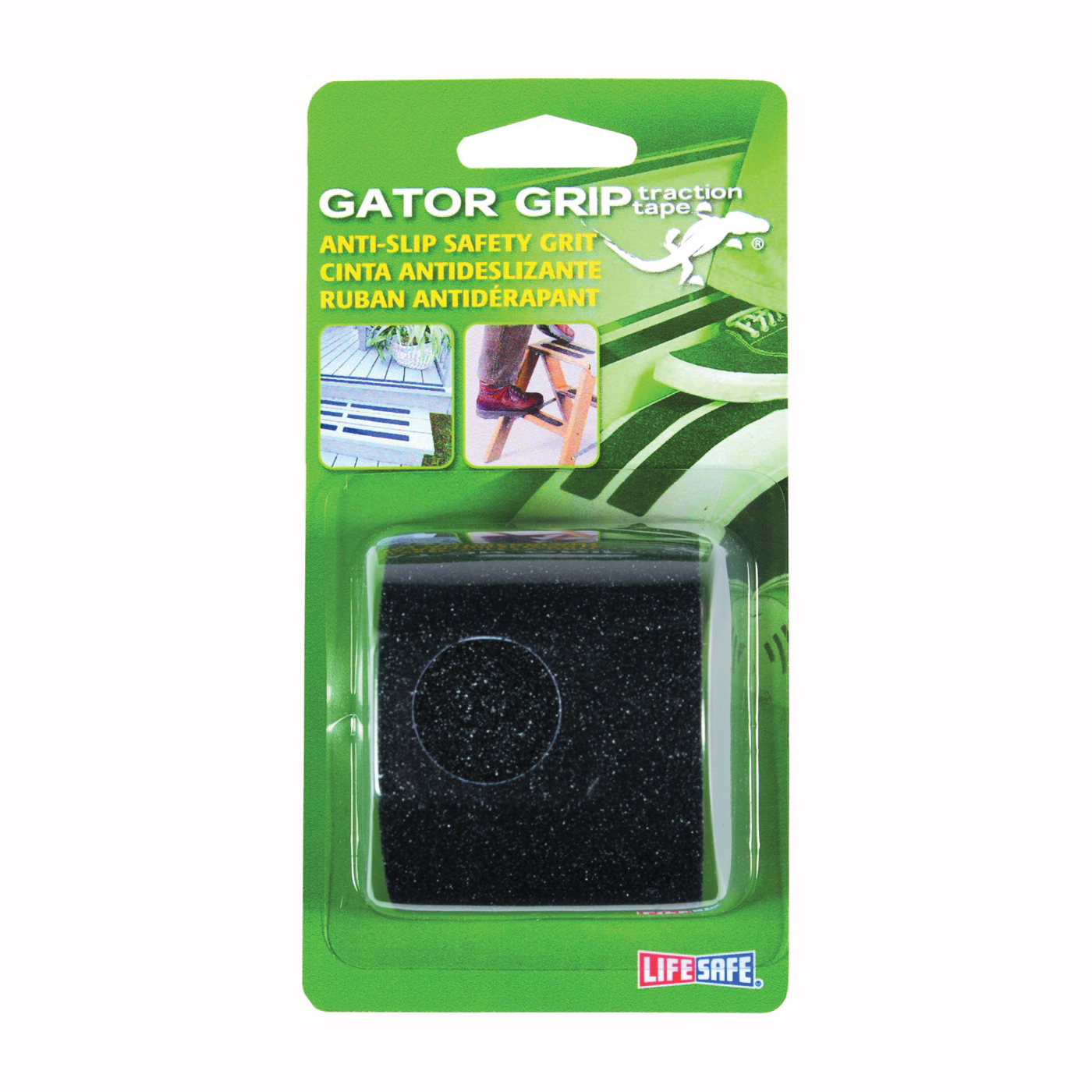 Gator Grip RE172 Safety Grit Tape, 5 ft L, 2 in W, PVC Backing, Black