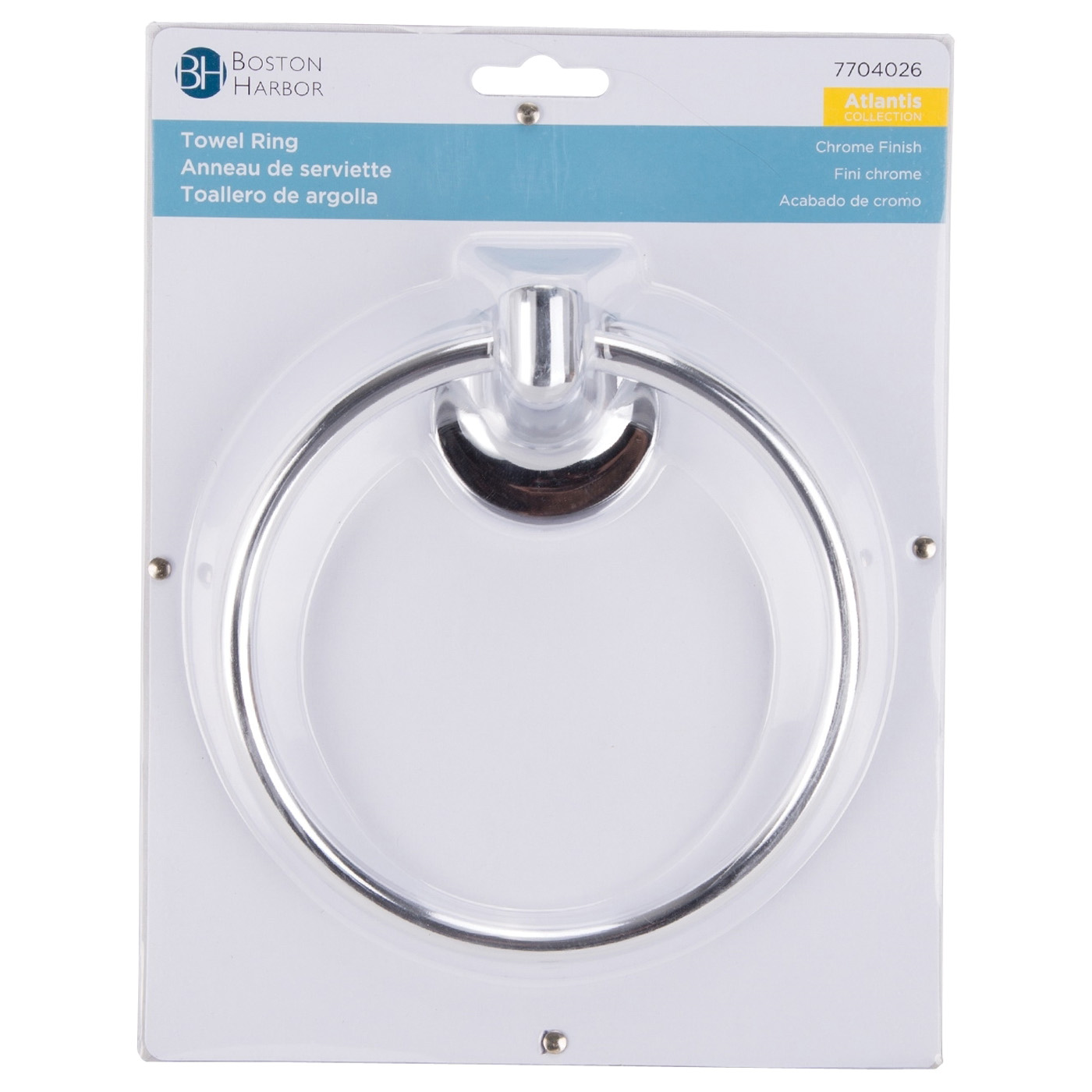 Boston Harbor L5860-26-07-3L Towel Ring, Chrome, Screw Mounting - 2