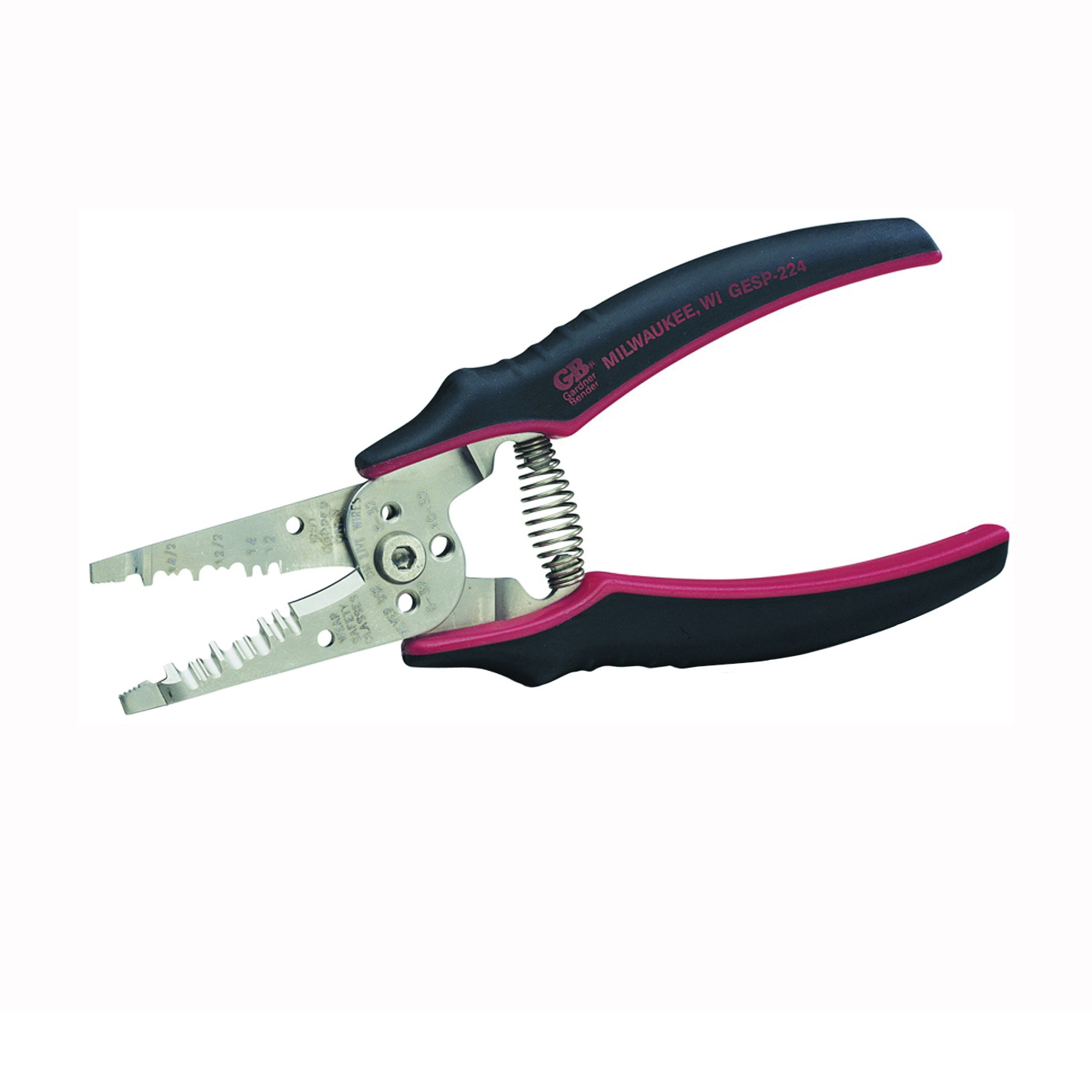 GESP-224 Wire Stripper, 12 to 14 AWG Wire, 12/2 to 14/2 AWG Stripping, 7-1/4 in OAL, Cushion-Grip Handle