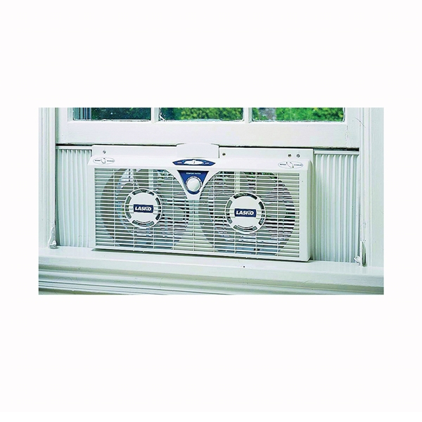 Lasko 2138 Electrically Reversible Twin Window Fan, 120 V, 8 in Dia Blade, 6-Blade, 2-Speed, 545 cfm Air, White - 5