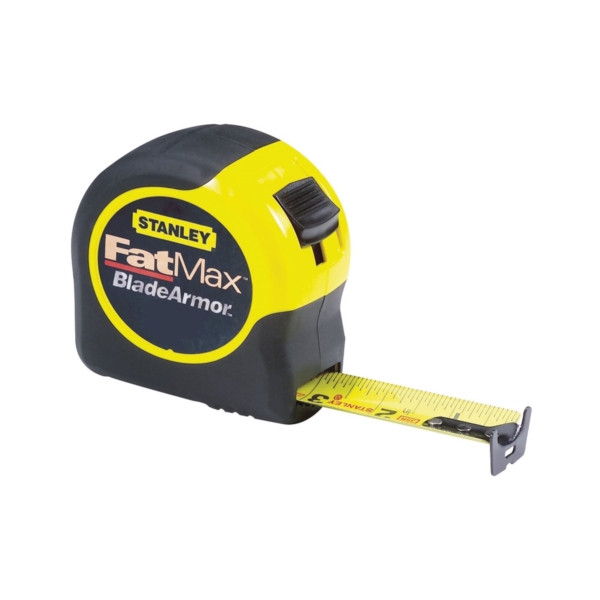 33-730 Measuring Tape, 30 ft L Blade, 1-1/4 in W Blade, Steel Blade, ABS Case, Black/Yellow Case