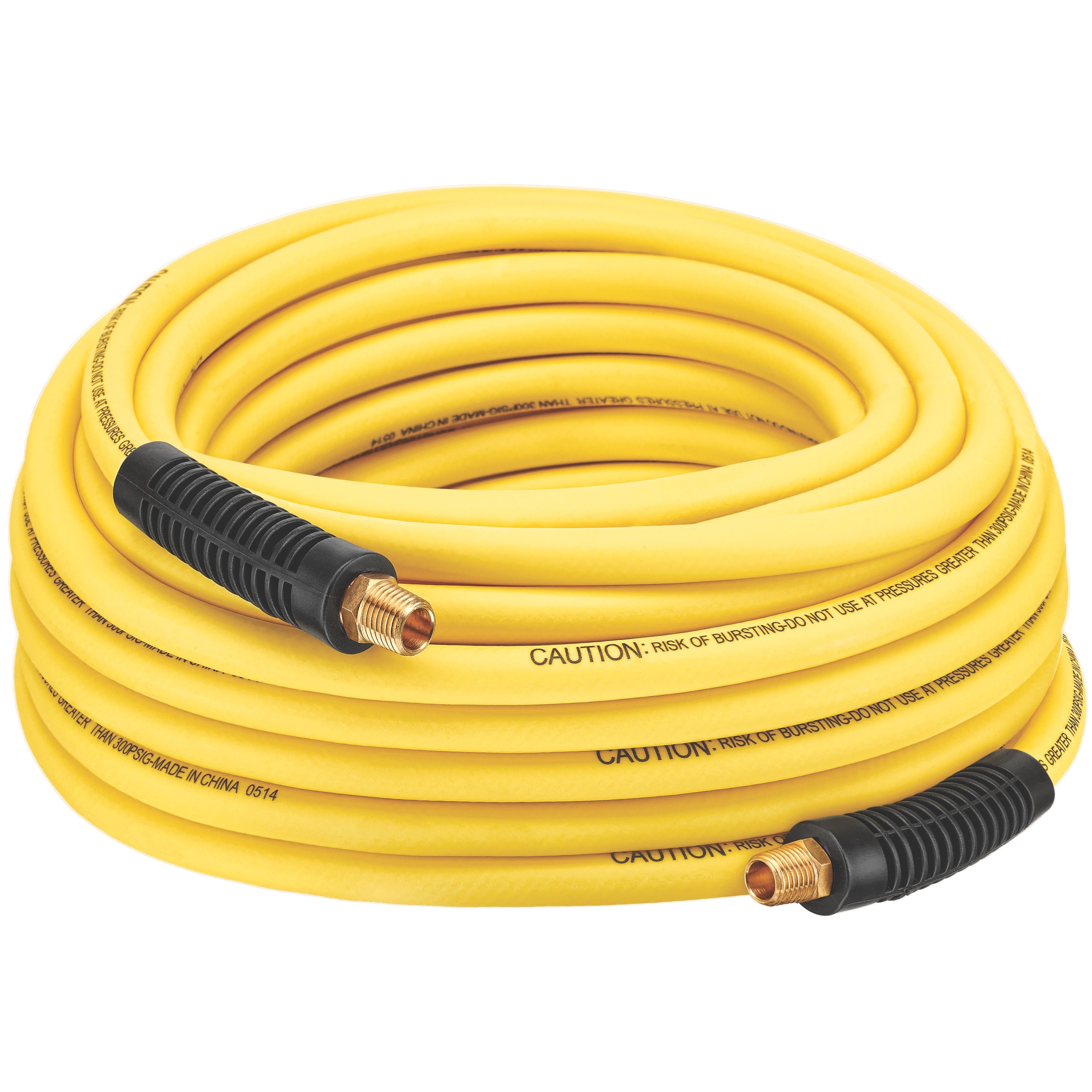 HOPB1450 Air Hose, 1/4 in OD, 50 ft L, 300 psi Pressure, PVC/Rubber, Yellow