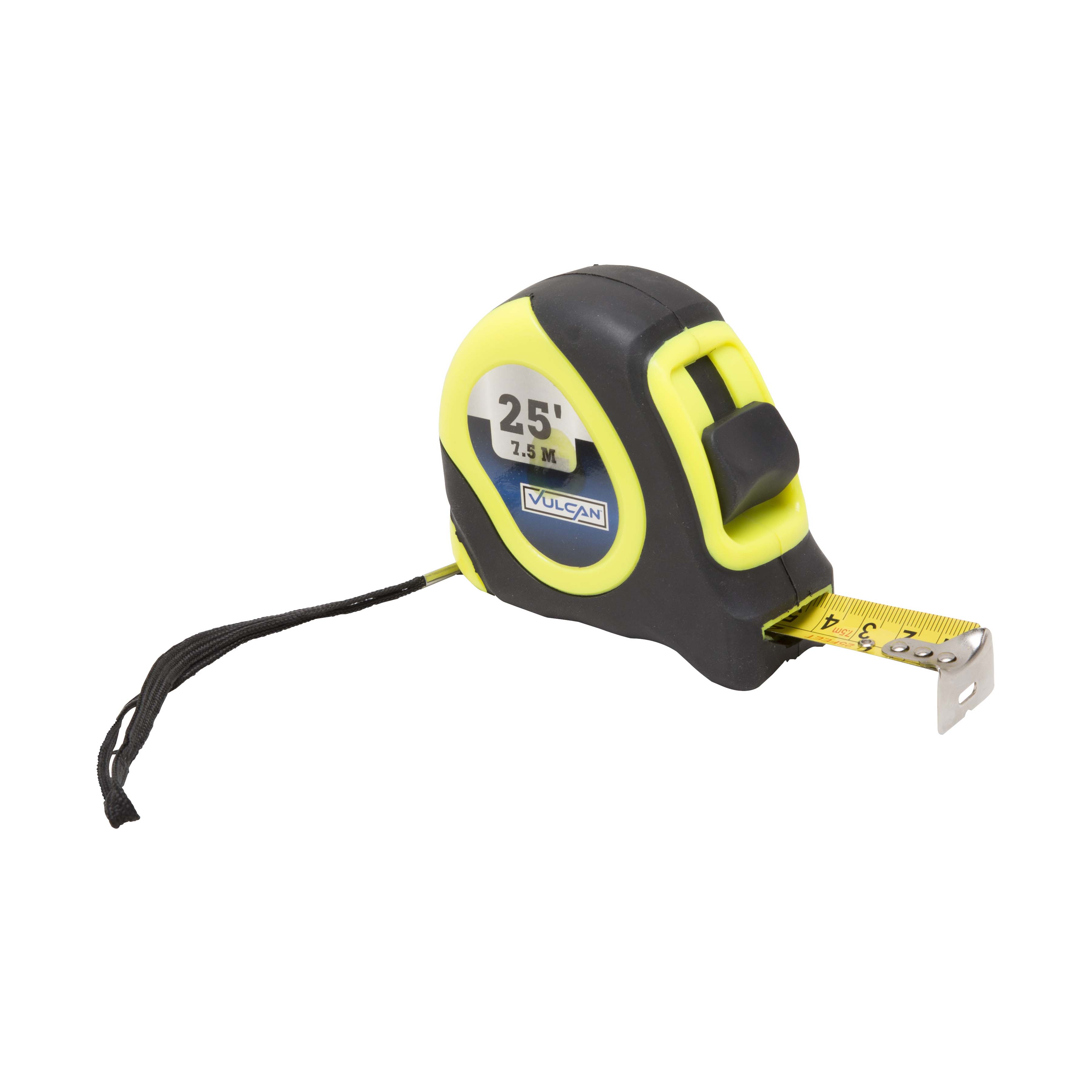 26-7.5X25-G Tape Measure, 25 ft L Blade, 1 in W Blade, Steel Blade, ABS Plastic Case, Lime Case