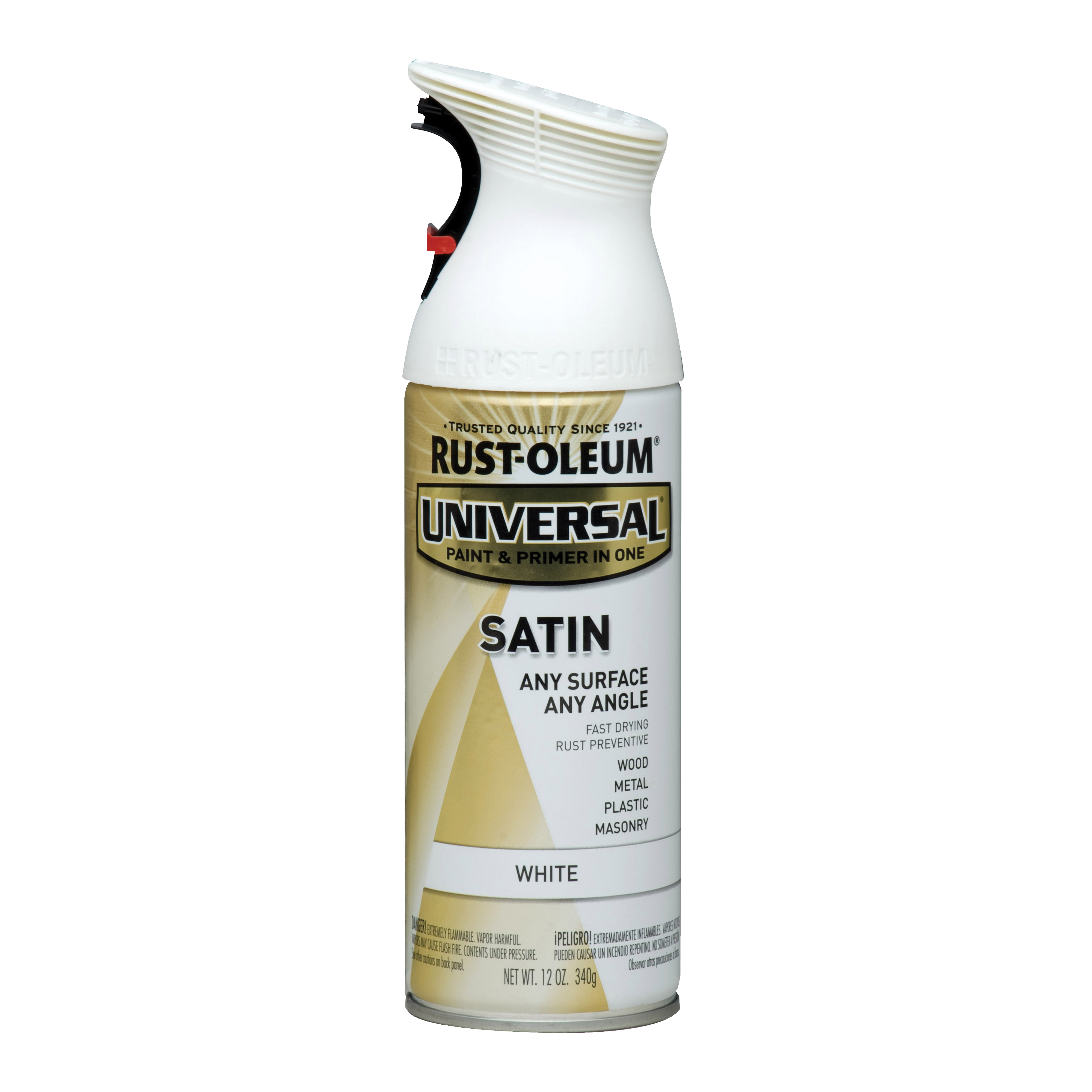 Rust-Oleum 245210 Universal Spray Paint Satin, White, 12 oz