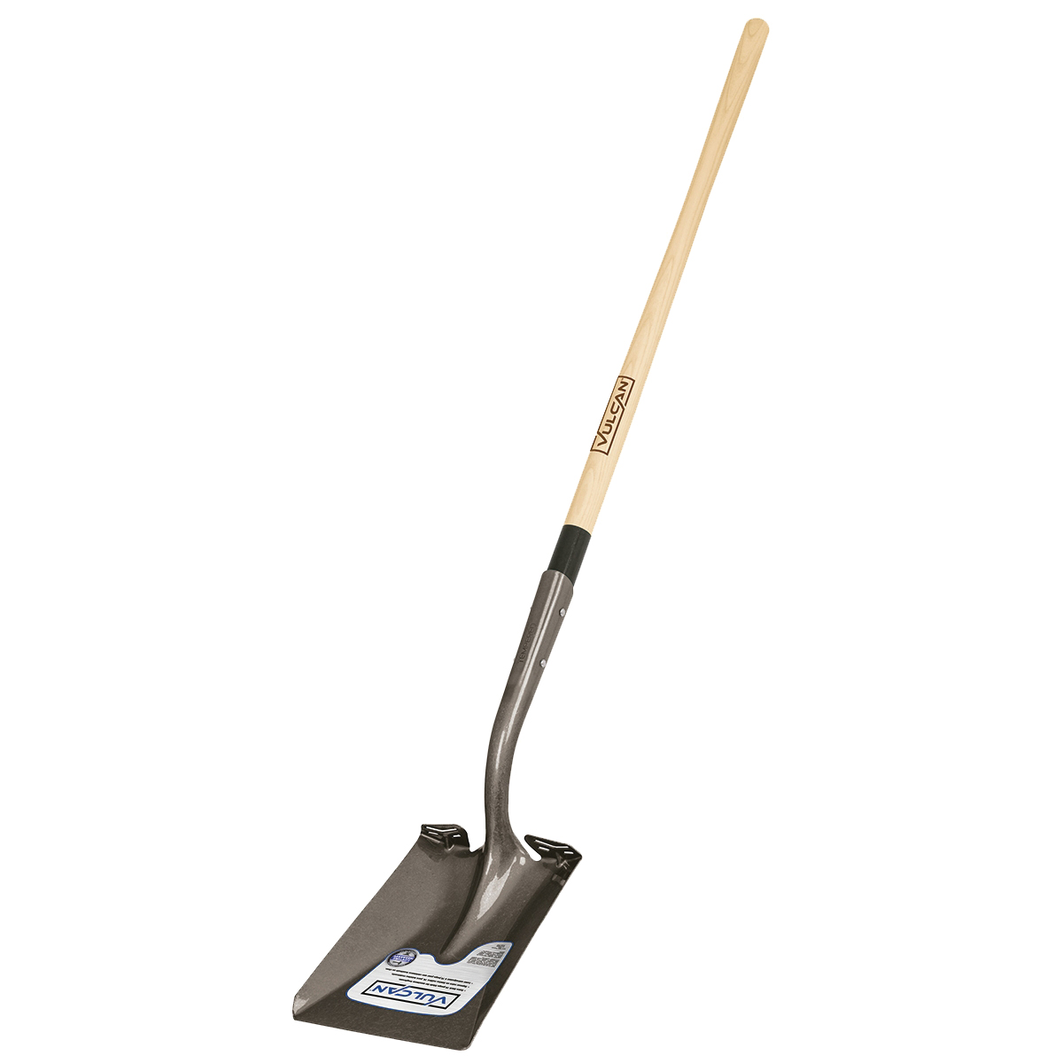 34462 Square Point Shovel, 14 ga Gauge, Wood Handle, Double Riveted Handle, 48 in L Handle