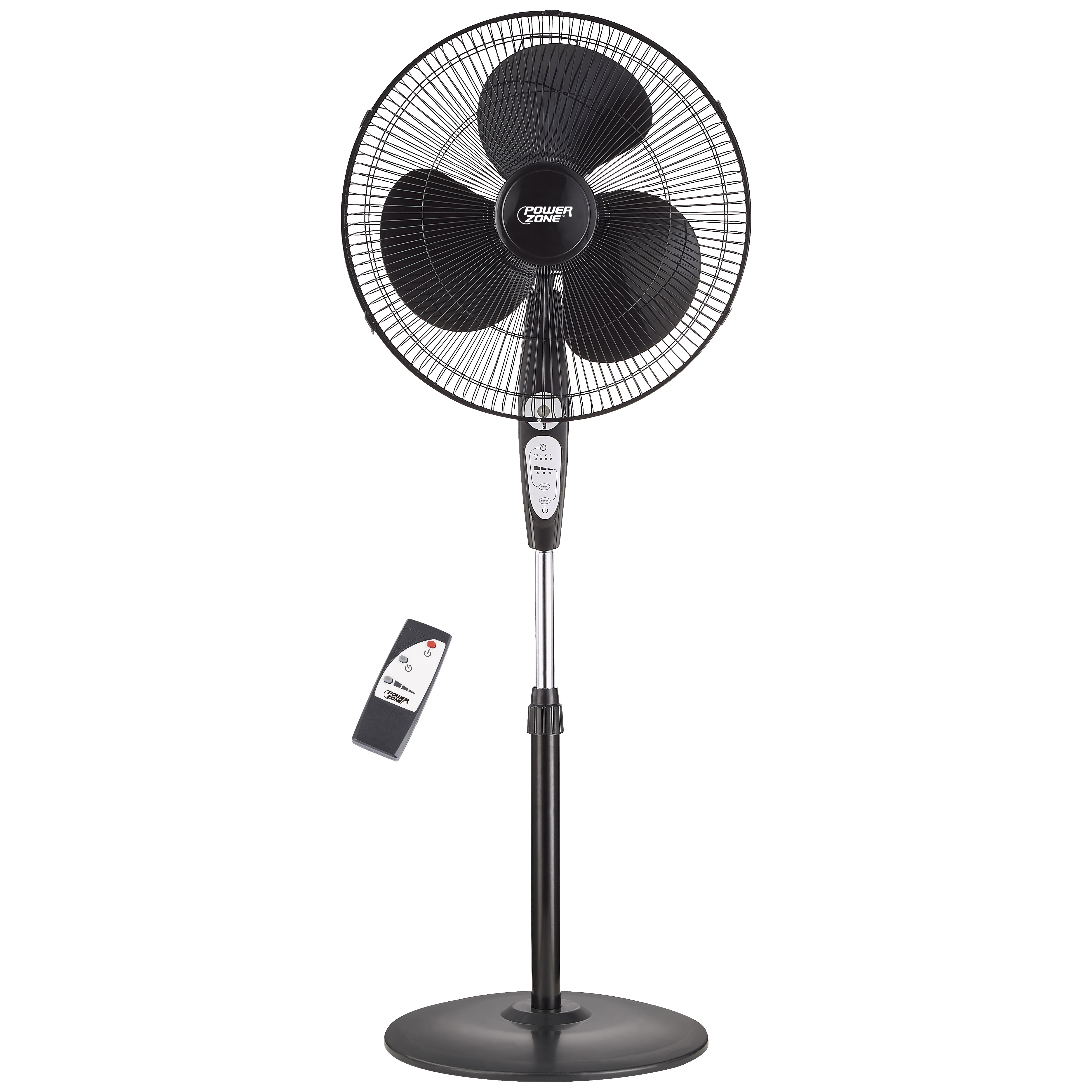 SP2-18ARY Stand Fan, 120 V, 0.54 A, 90 deg Sweep, 18 in Dia Blade, 3-Blade, Plastic Blade, Black