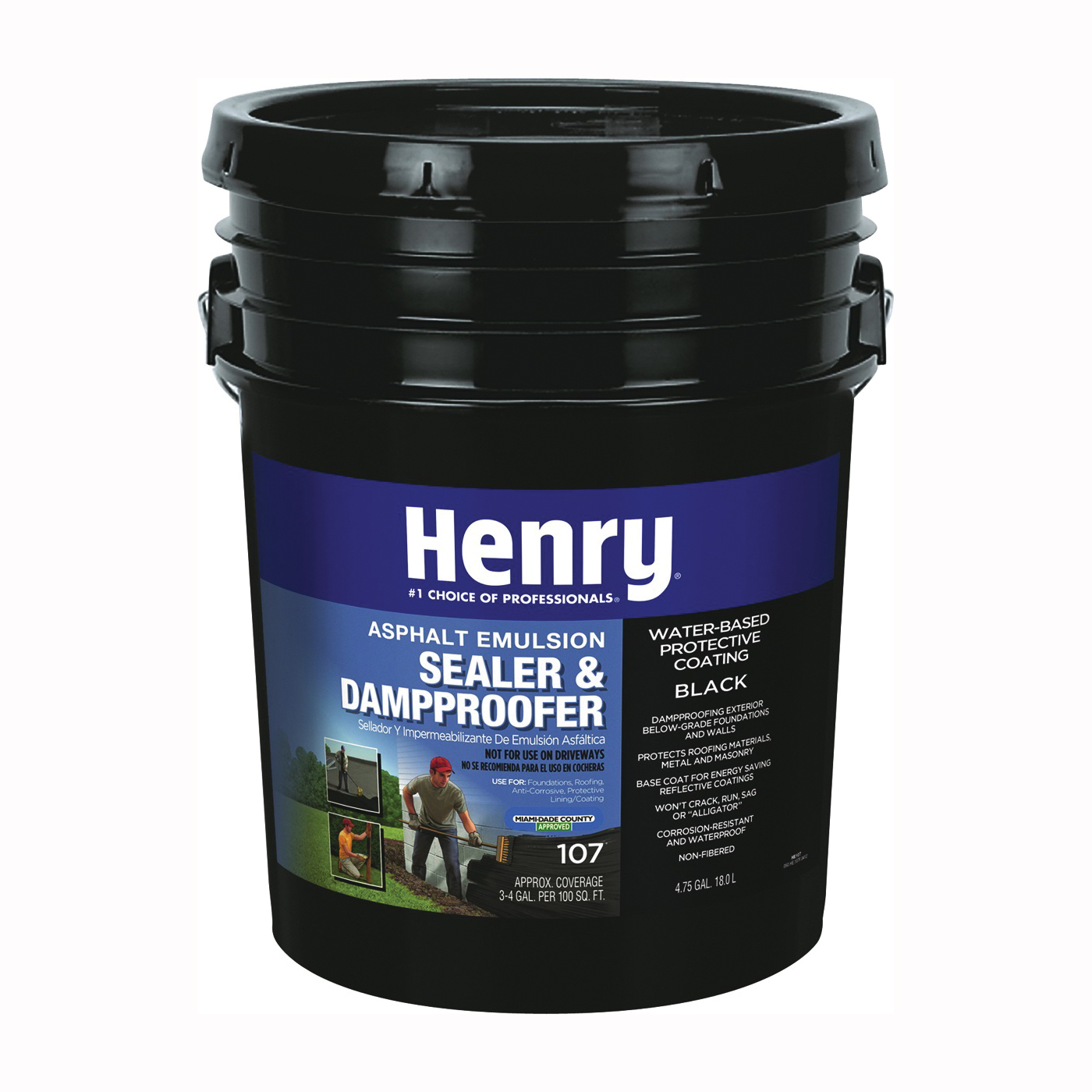 HE107074 Emulsion Sealer, Black, 18 L Pail, Liquid