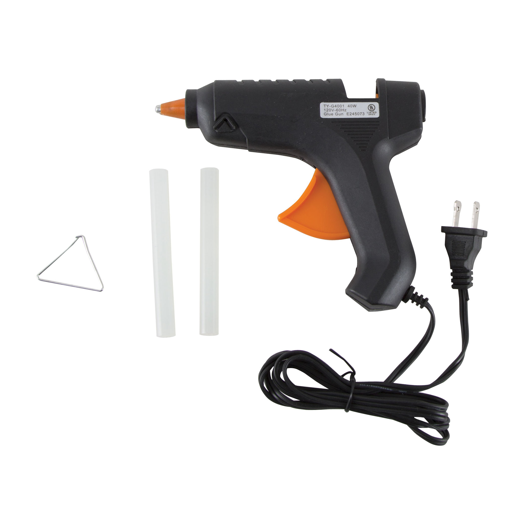 JL-GG-40 Glue Gun, 9/32 in Dia Glue Stick, Black/Orange