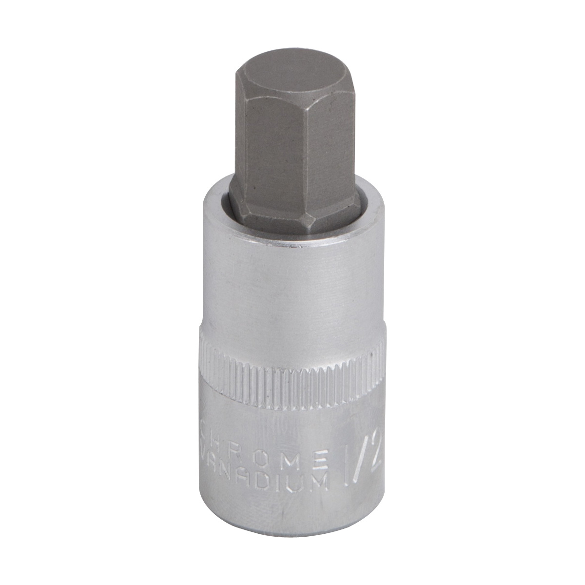 Hex Bit Socket, Chrome, 1/2 in, 1/2 Drive, 2-1/2 in OAL