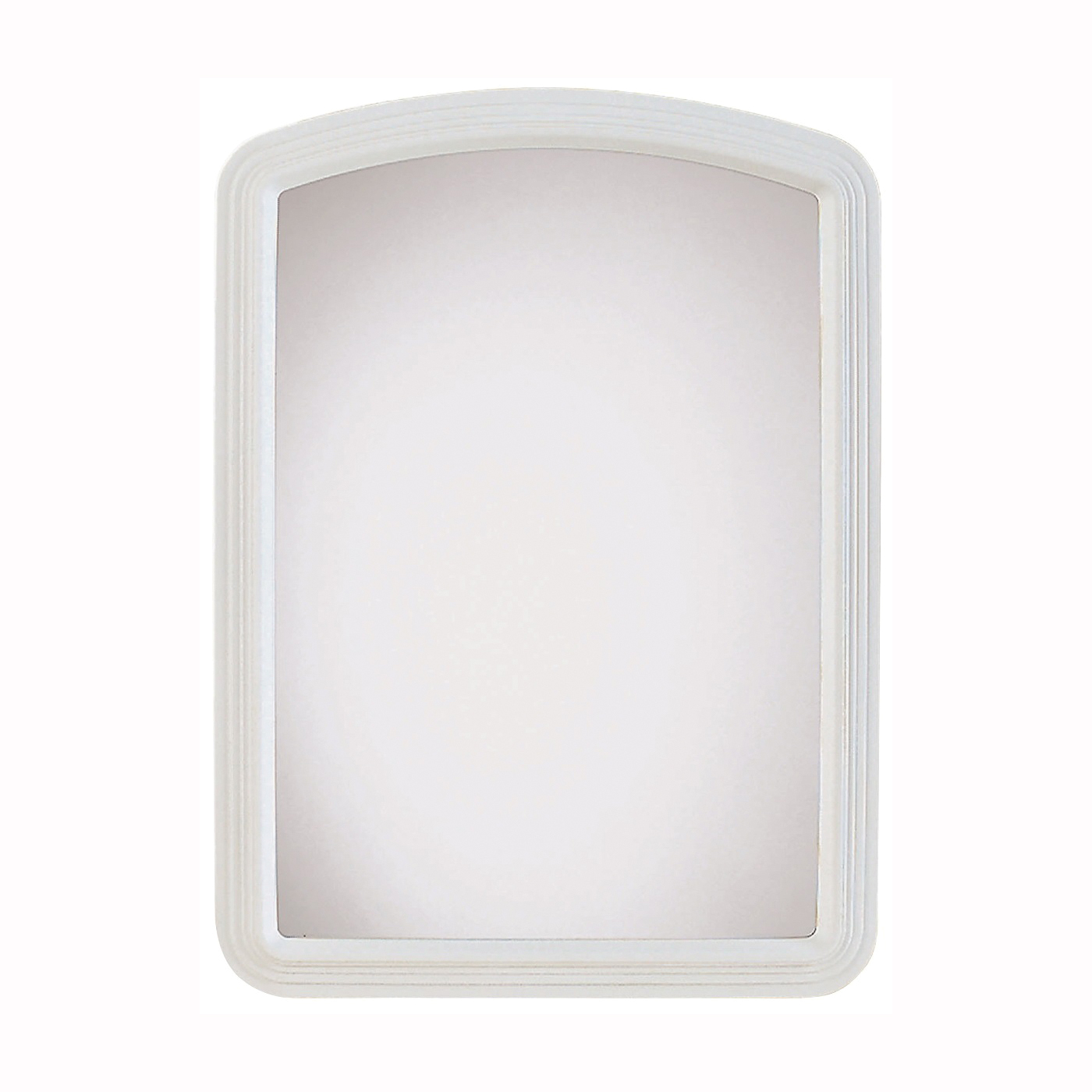 20-0410 Macau Framed Mirror, 22 in W, 16 in H, Rectangular, Plastic Frame, White Frame