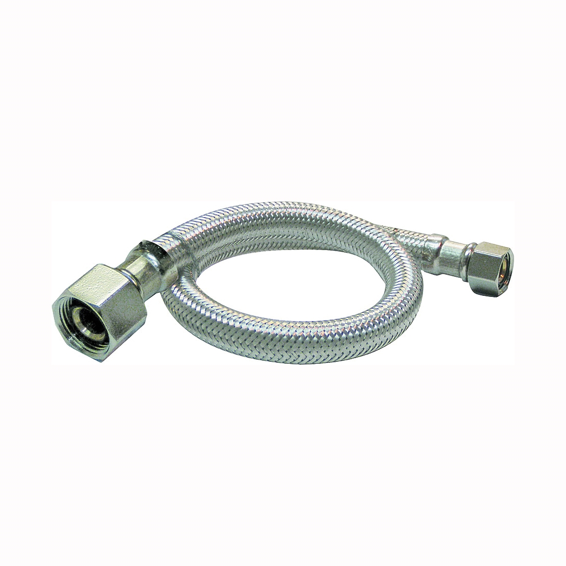 EZ Series PP23810LF Sink Supply Tube, 1/2 in Inlet, Compression Inlet, 1/2 in Outlet, FIP Outlet, Stainless Steel Tubing, 12 in L