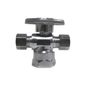 PP20127LF/PBWT113 Shut-Off Valve, 1/2 x 3/8 x 3/8 in Connection, FIP x Compression x Compression, Brass Body