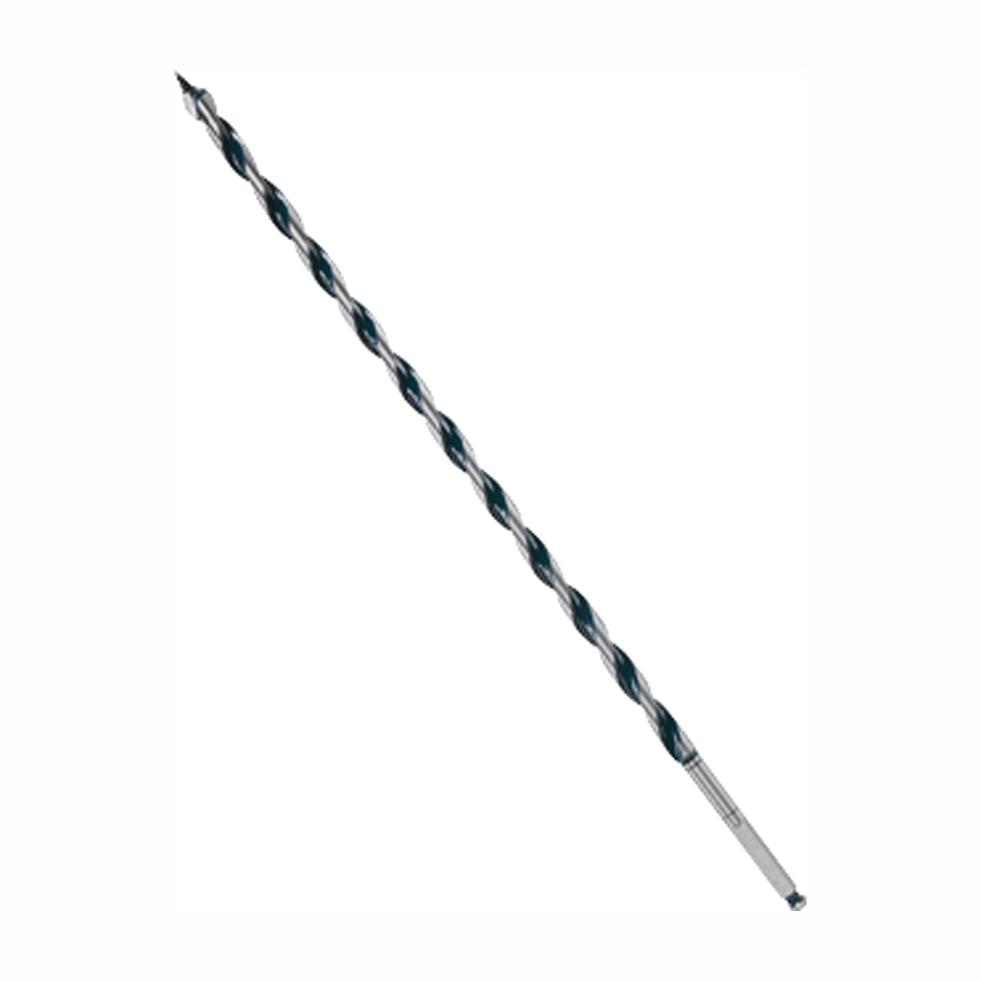 NKLT08 Auger Drill Bit, 1/2 in Dia, 17-1/2 in OAL, Open-Faced Flute, 5/16 in Dia Shank, Hex Shank