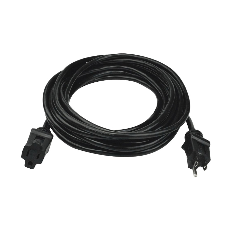 PowerZone OR532725 Extension Cord, 25 ft L, Black