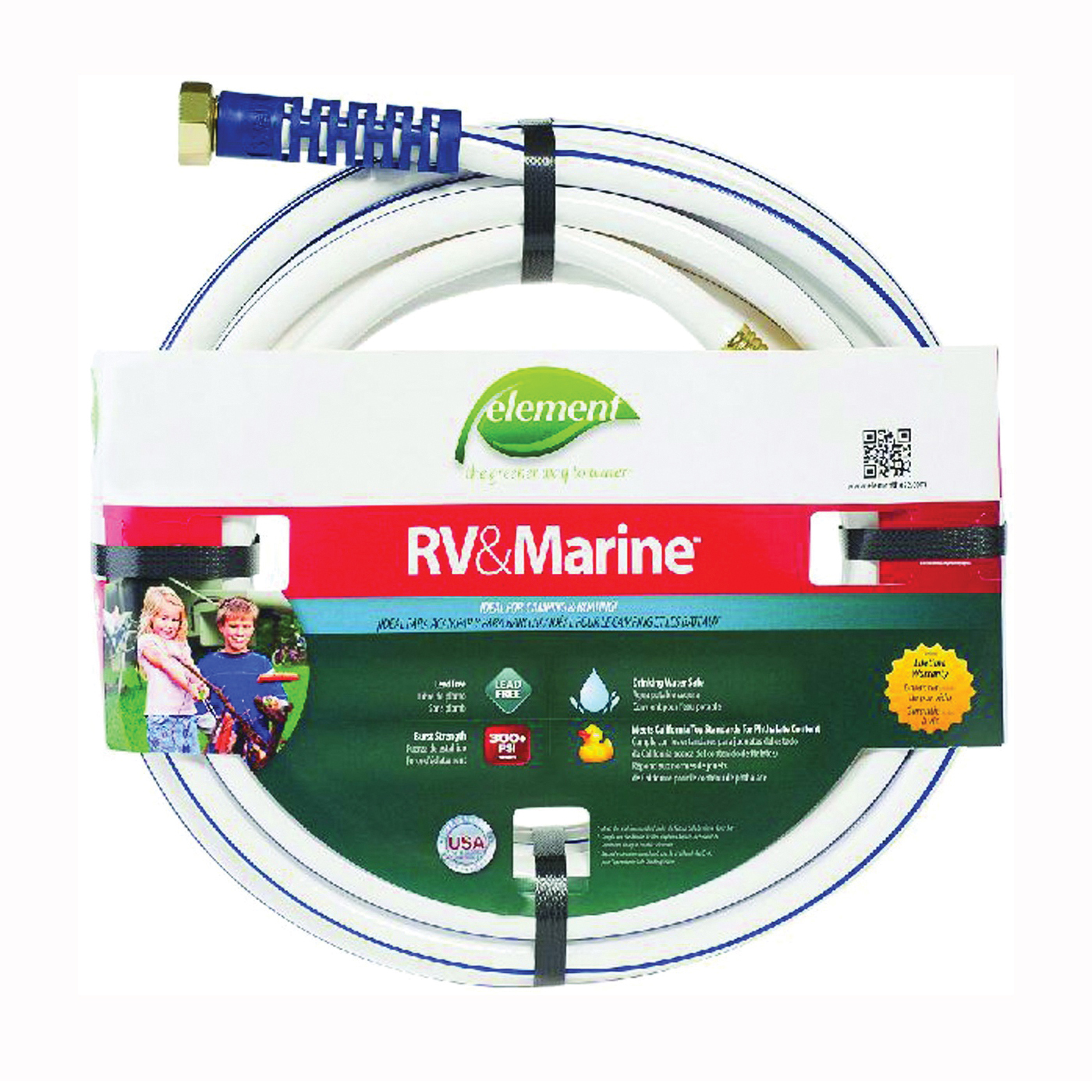 MRV58025 Water Hose, 5/8 in ID, 25 ft L, White