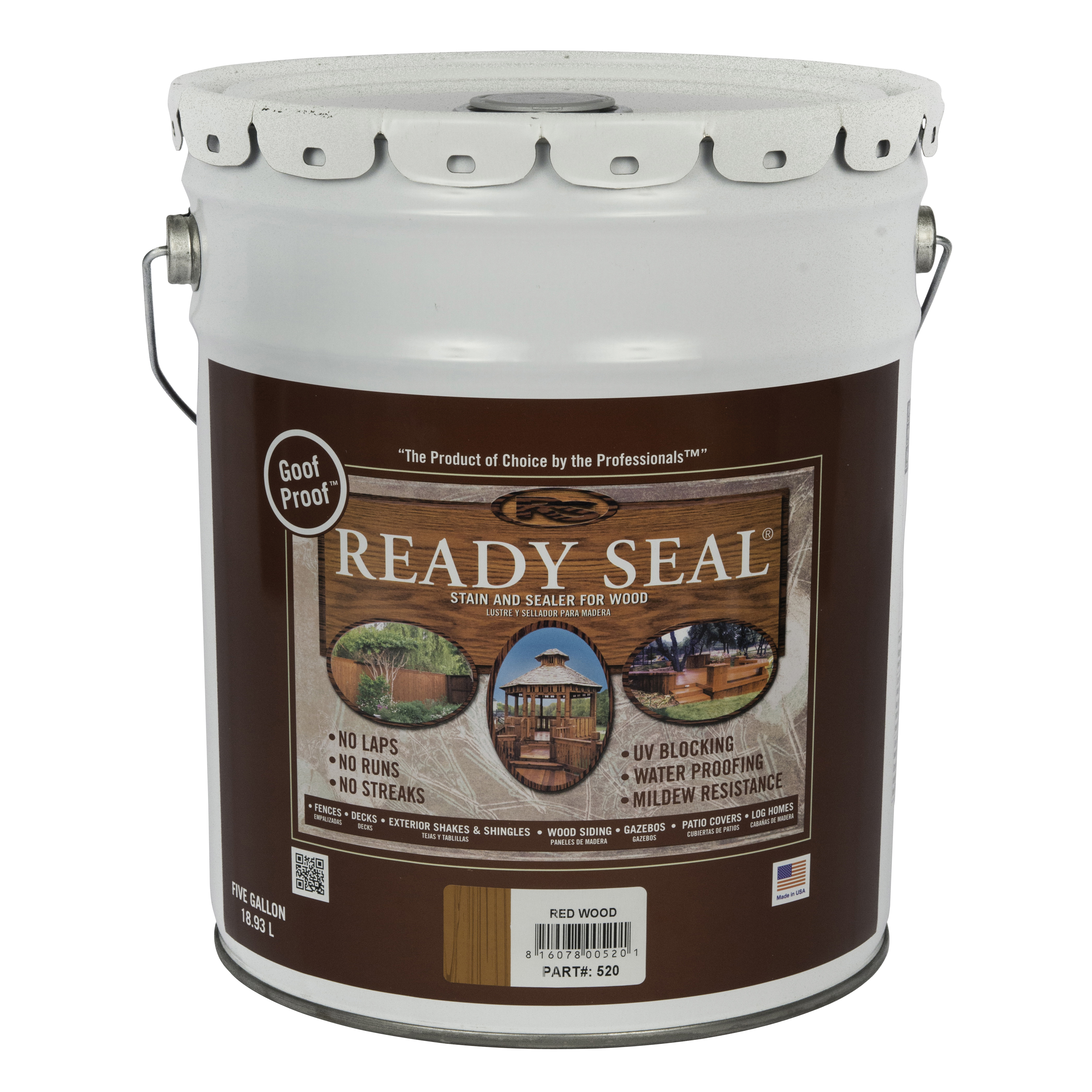 520 Stain and Sealer, Redwood, 5 gal, Pail