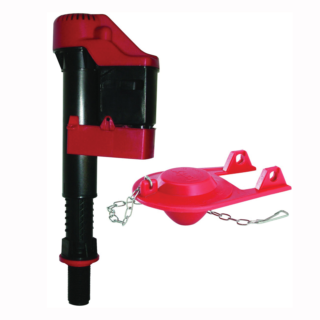 818Z Fill Valve and Flapper Kit, Rubber Body, Black/Red, Anti-Siphon: Yes
