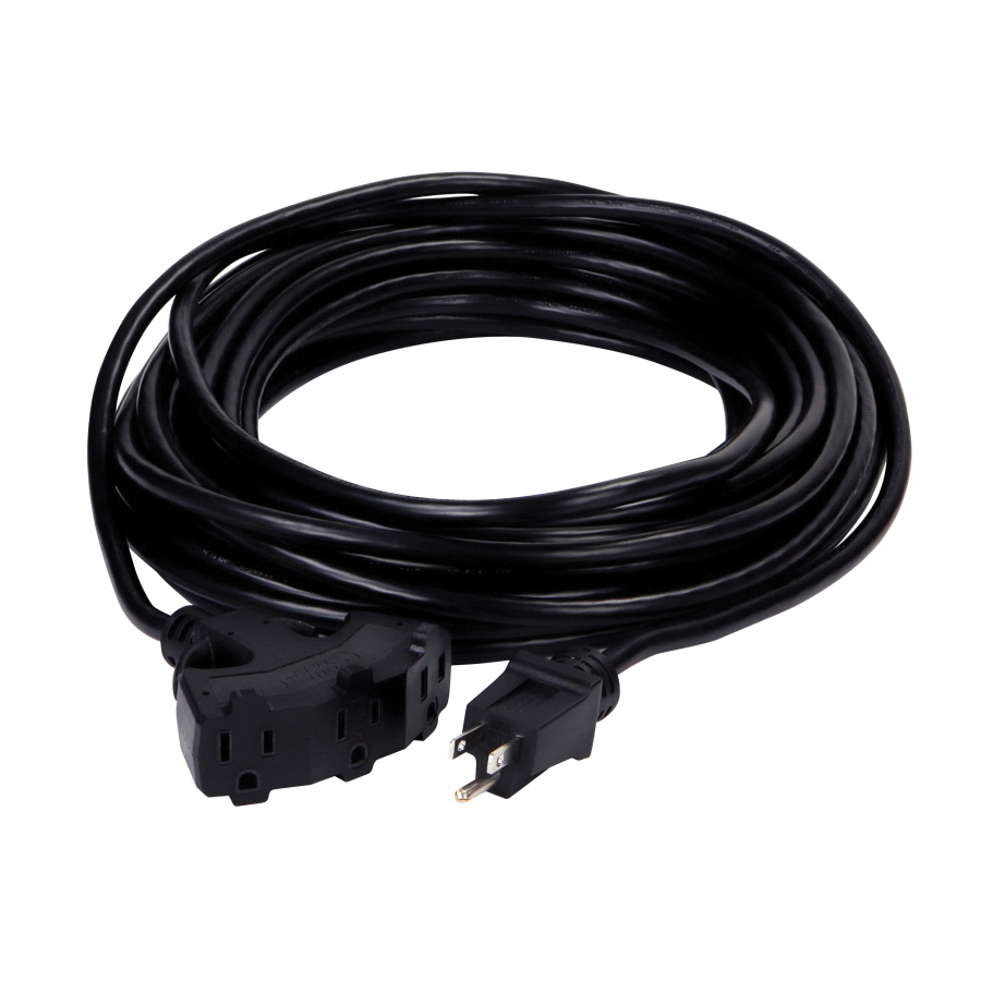 PowerZone OR632730 Extension Cord, 50 ft L, Black