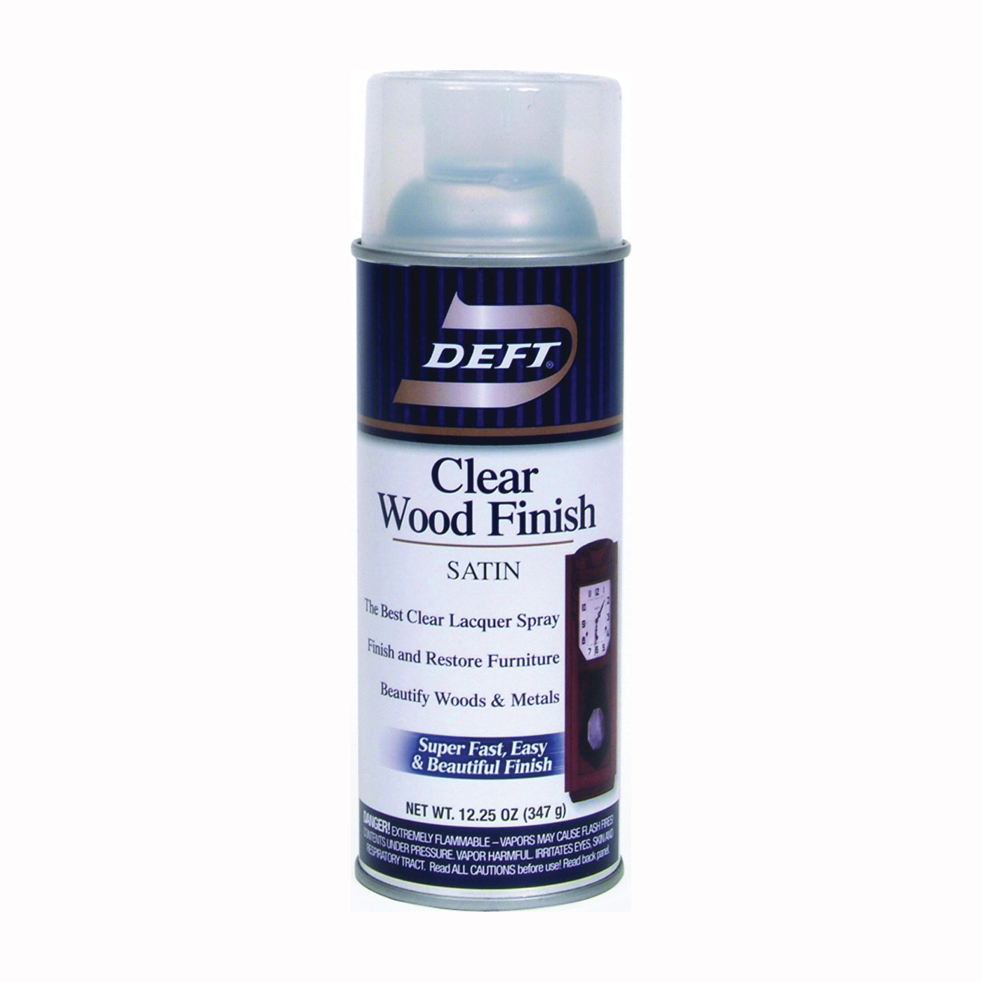 Deft 017-13 Lacquer Spray, Clear, Liquid, 12 oz, Can - 1