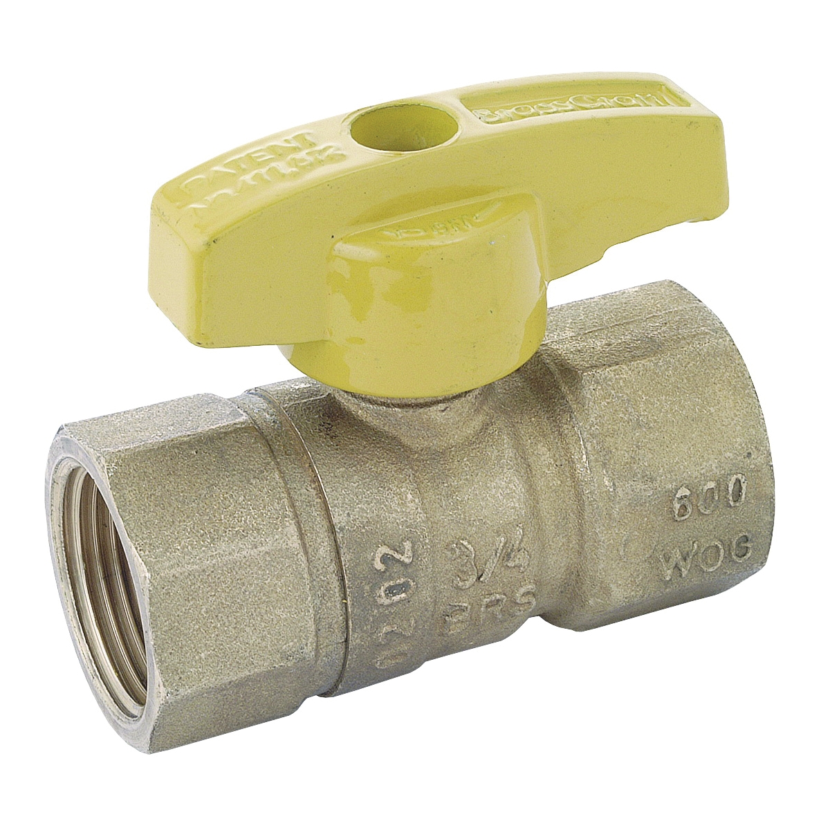 PSBV503-12 Gas Ball Valve, 3/4 in Connection, Flared, 5 psi Pressure, Brass Body