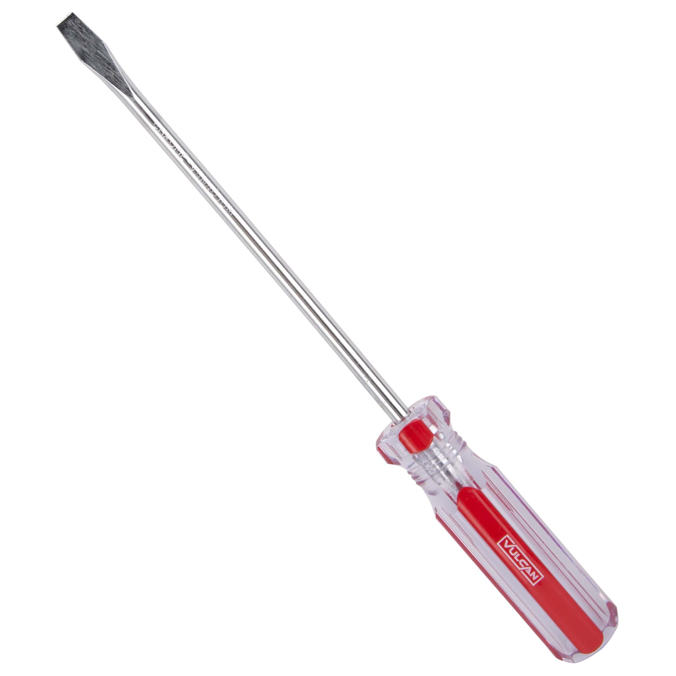 Screwdriver, 1/4 in Drive, Slotted Drive, 9-1/2 in OAL, 6 in L Shank, Plastic Handle