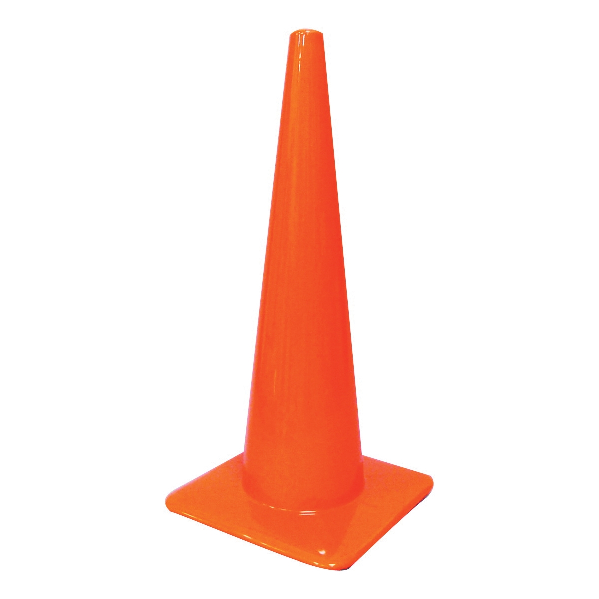 SC-28 Traffic Safety Cone, 28 in H Cone, Vinyl Cone, Fluorescent Orange Cone