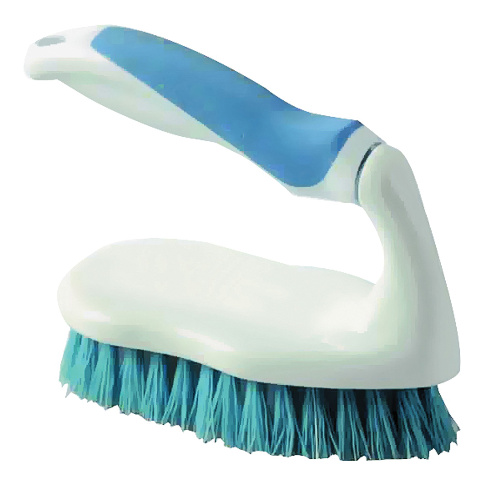 YB32273L Scrubber Brush, 1 in L Trim, PP/PVC Bristle, Blue/White Bristle, 2-1/4 in W Brush