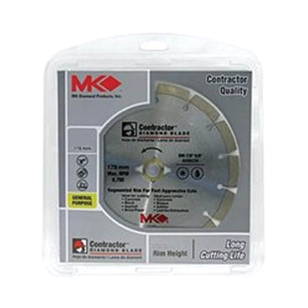 167017 Saw Blade, 10 in Dia, 7/8 to 5/8 in Arbor, Diamond Cutting Edge, Segmented Rim