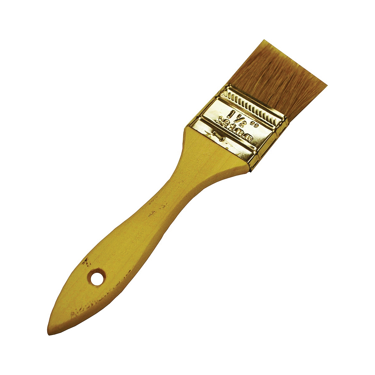 Wooster F5117-1-1/2 Paint Brush, 1-1/2 in W, 1-11/16 in L Bristle, Soft Natural China Bristle, Plain-Grip Handle