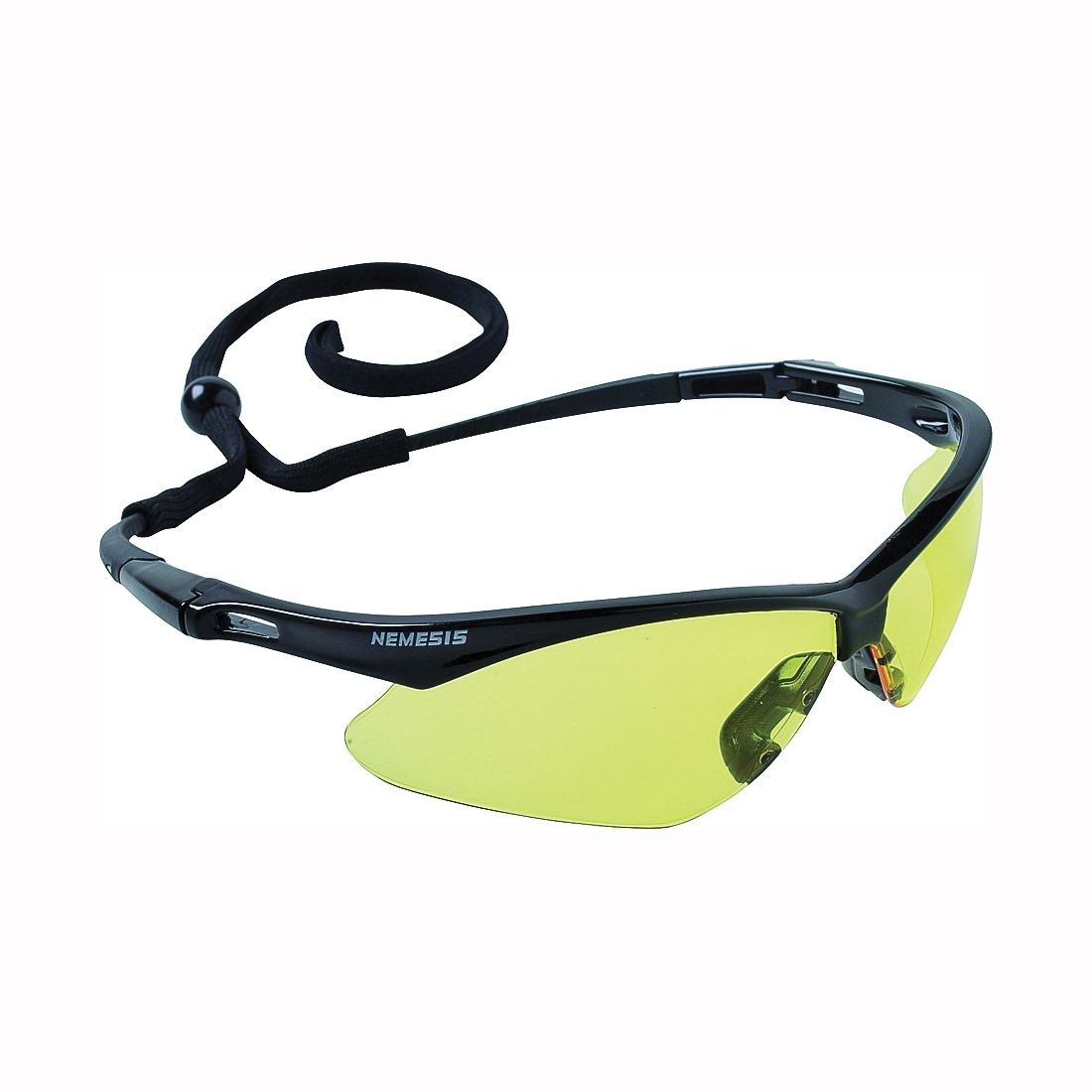 25659 Safety Glasses, Hard-Coated Lens, Polycarbonate Lens, Wraparound Frame, Nylon Frame, Black Frame