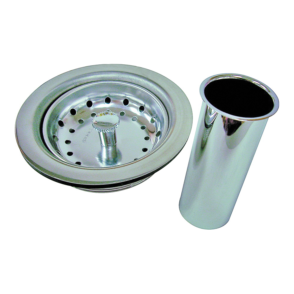 PMB-130 Sink Strainer, 4.4 in Dia, Chrome, For: Sink