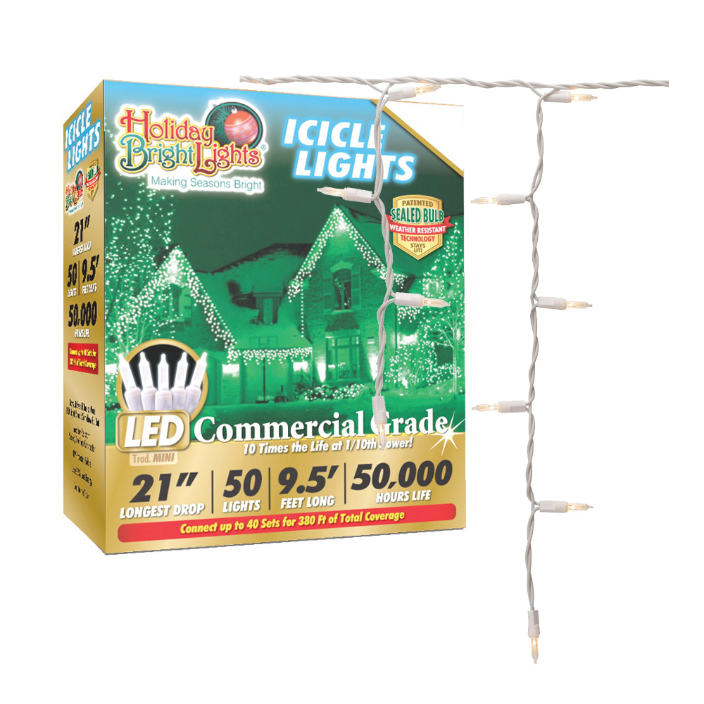 LEDBX-T570IC-WW Icicle Light Set, 70-Lamp, LED Lamp, Warm White Light, 50,000 hr Average Life