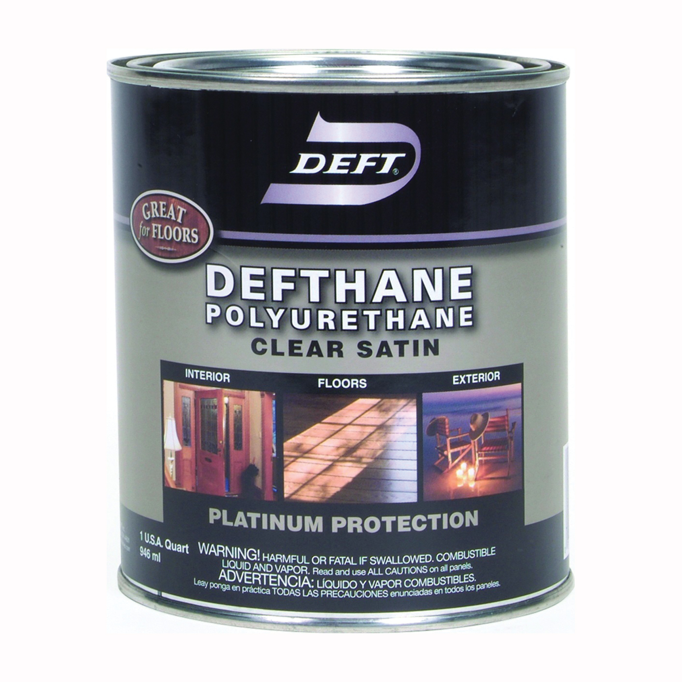 Defthane 025-04 Polyurethane, Liquid, Amber, 1 qt, Can
