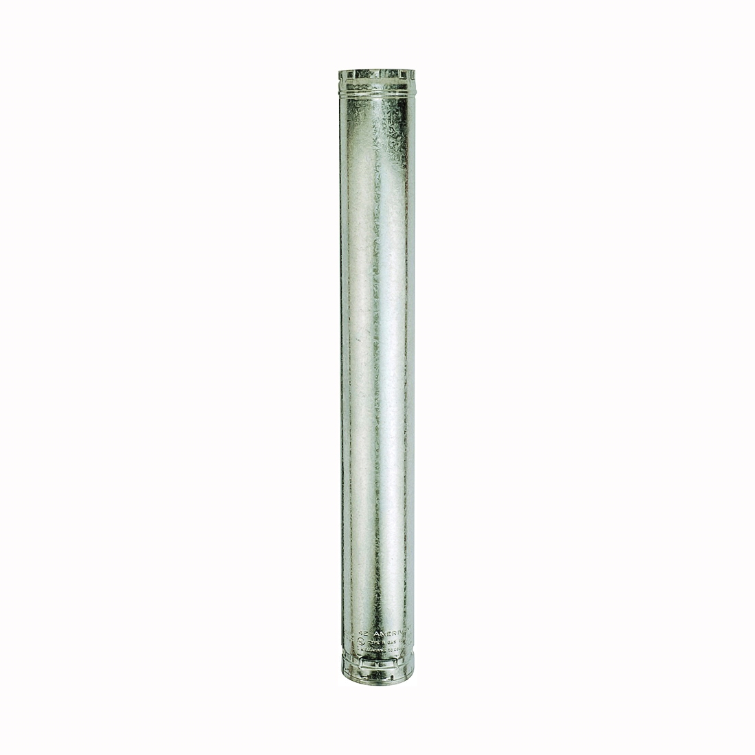 3E5 Type B Gas Vent Pipe, 3 in OD, 5 ft L, Galvanized Steel