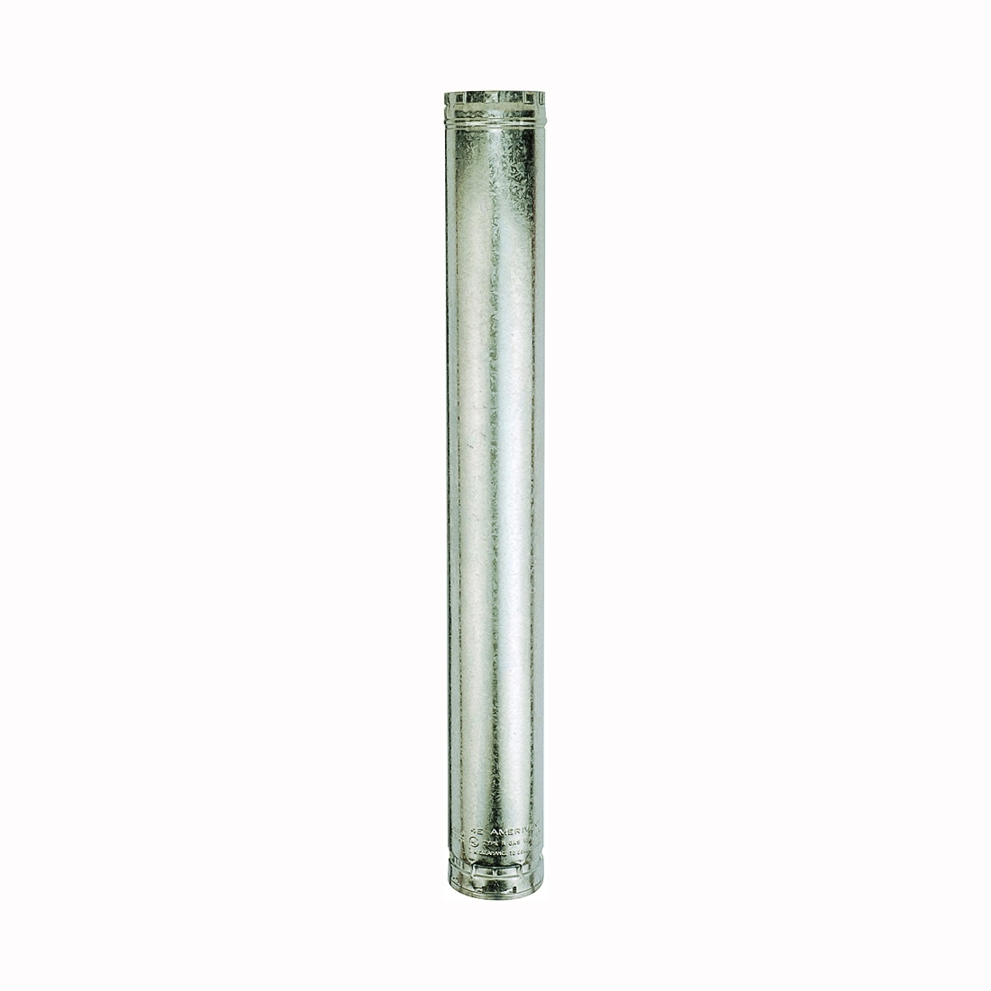AmeriVent 6E4 Type B Gas Vent Pipe, 6 in OD, 4 ft L, Aluminum/Galvanized Steel
