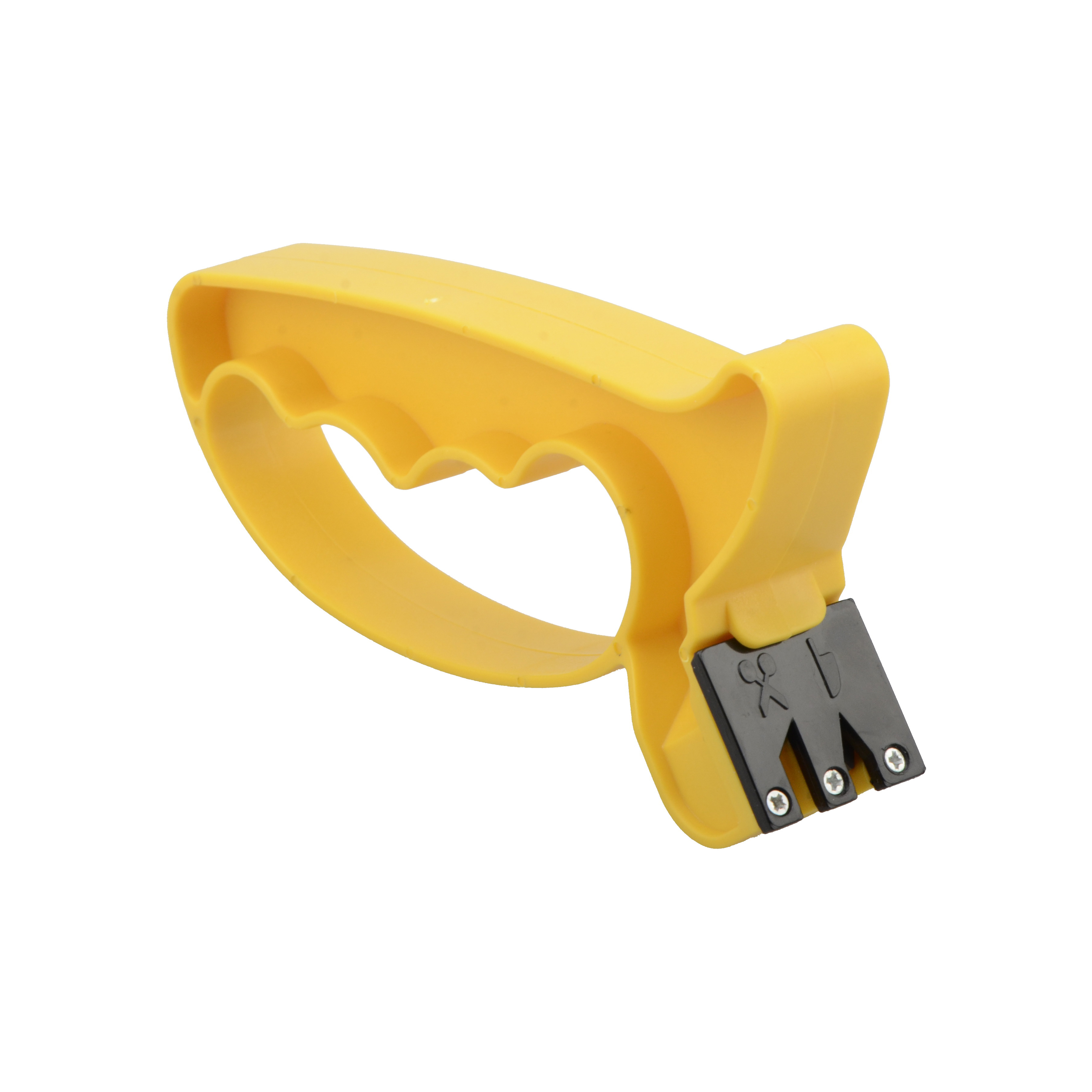 30090 Knife and Scissors Sharpener, PP Handle, Body: Yellow, Top: Black