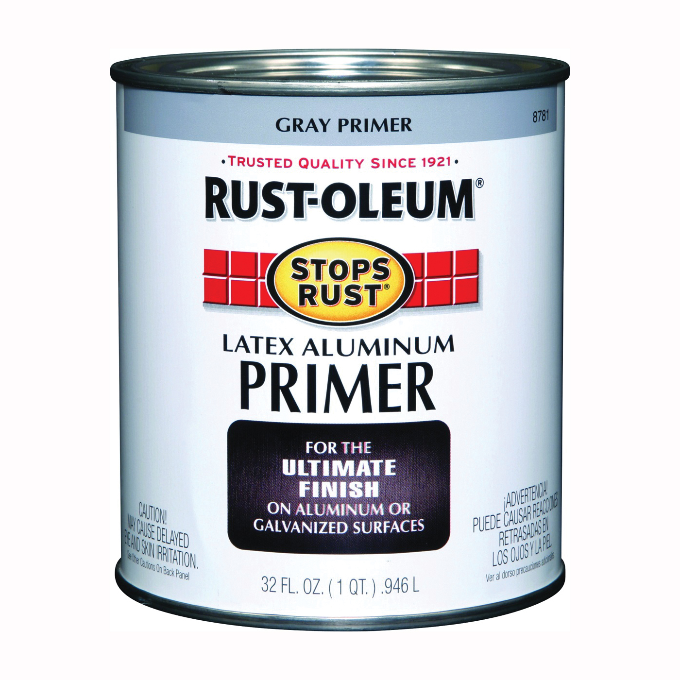 RUST-OLEUM STOPS RUST 8781502 Flat Aluminum Primer, Flat, Aluminum, 1 qt - 1