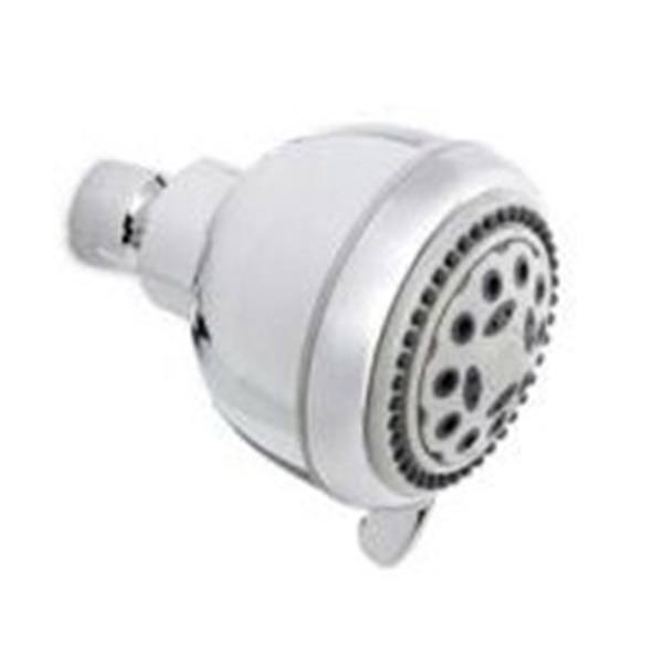 K701CP Shower Head, Round, 1.8 gpm, 5-Spray Function, Polished Chrome, 3.35 in Dia