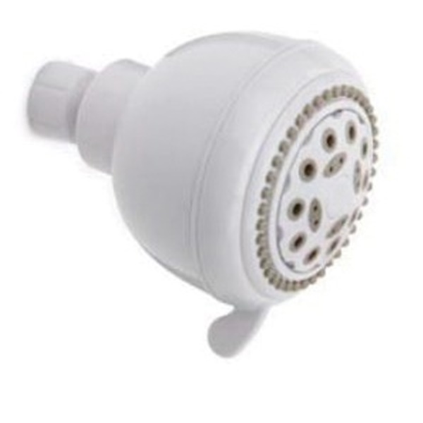 K701WH Shower Head, Round, 1.8 gpm, 5-Spray Function, 3.35 in Dia