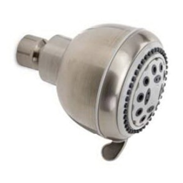 K701BN Shower Head, Round, 1.8 gpm, 5-Spray Function, Brushed Nickel, 3.35 in Dia