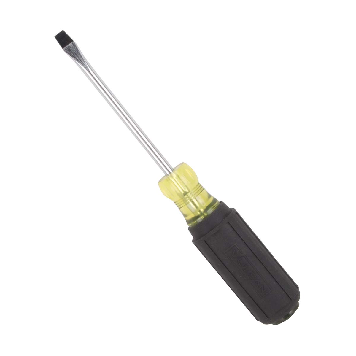 Screwdriver, 1/4 in Drive, Slotted Drive, 8-1/4 in OAL, 4 in L Shank, Plastic/Rubber Handle