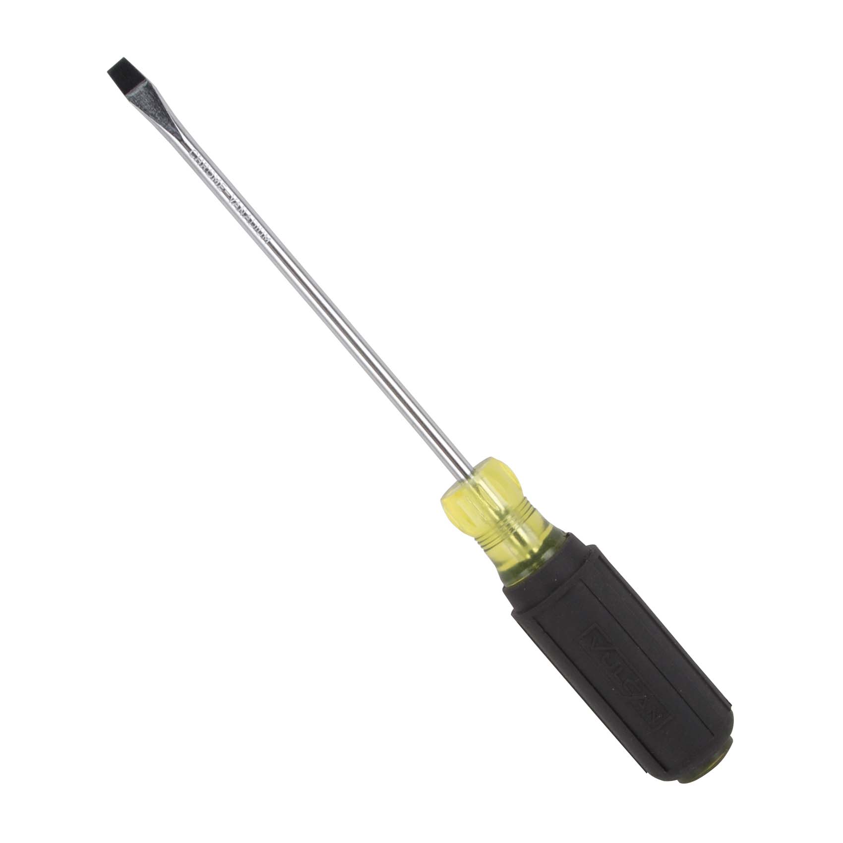 Screwdriver, 1/4 in Drive, Slotted Drive, 10 in OAL, 6 in L Shank, Plastic/Rubber Handle