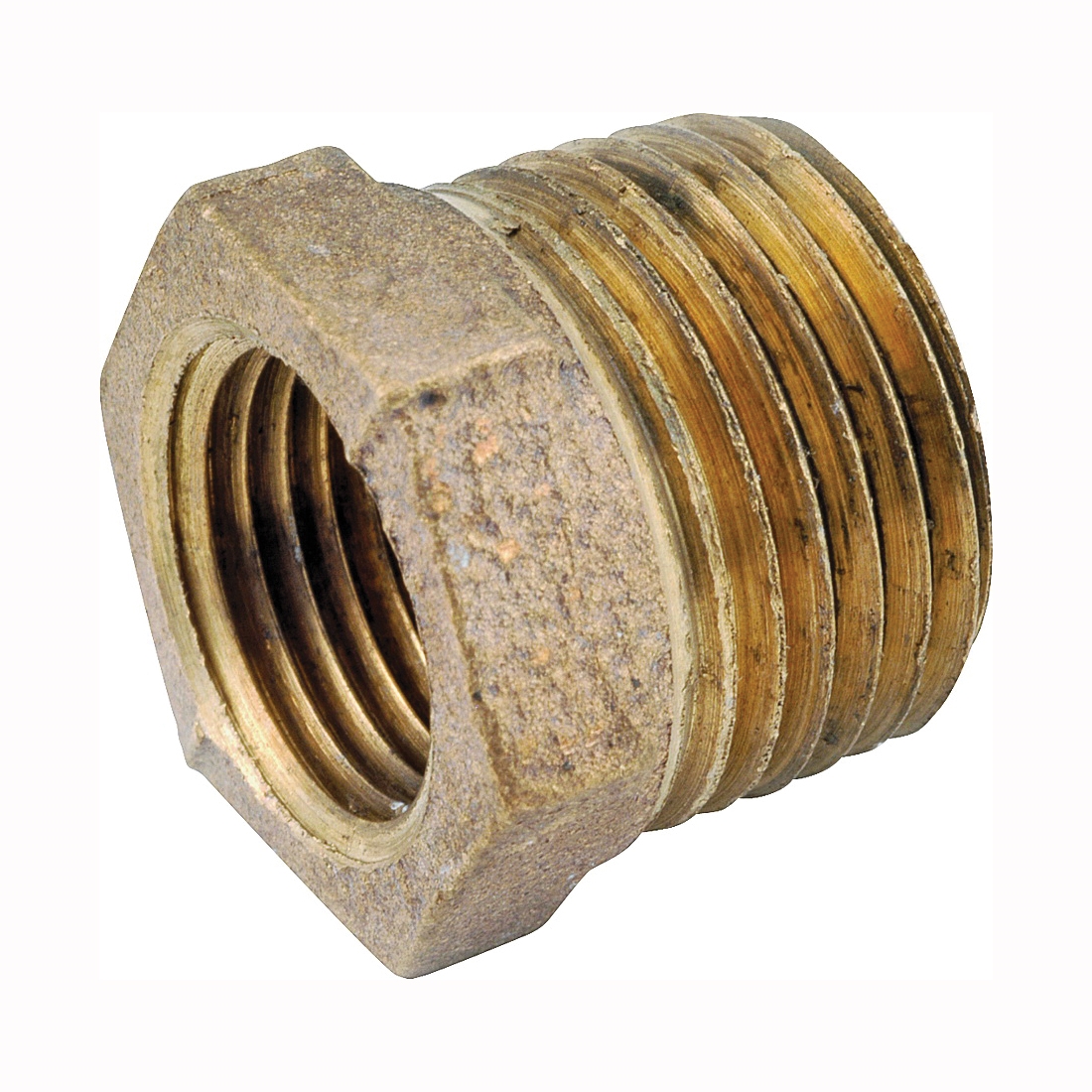 Anderson Metals 738110-1608 Reducing Pipe Bushing, 1 x 1/2 in, Male x Female, 200 psi Pressure - 1