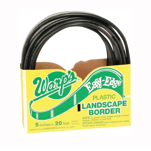 Warp's Easy-Edge LB-520-B Landscape Border, 20 ft L, 5 in H, Plastic/Polyethylene, Black - 2