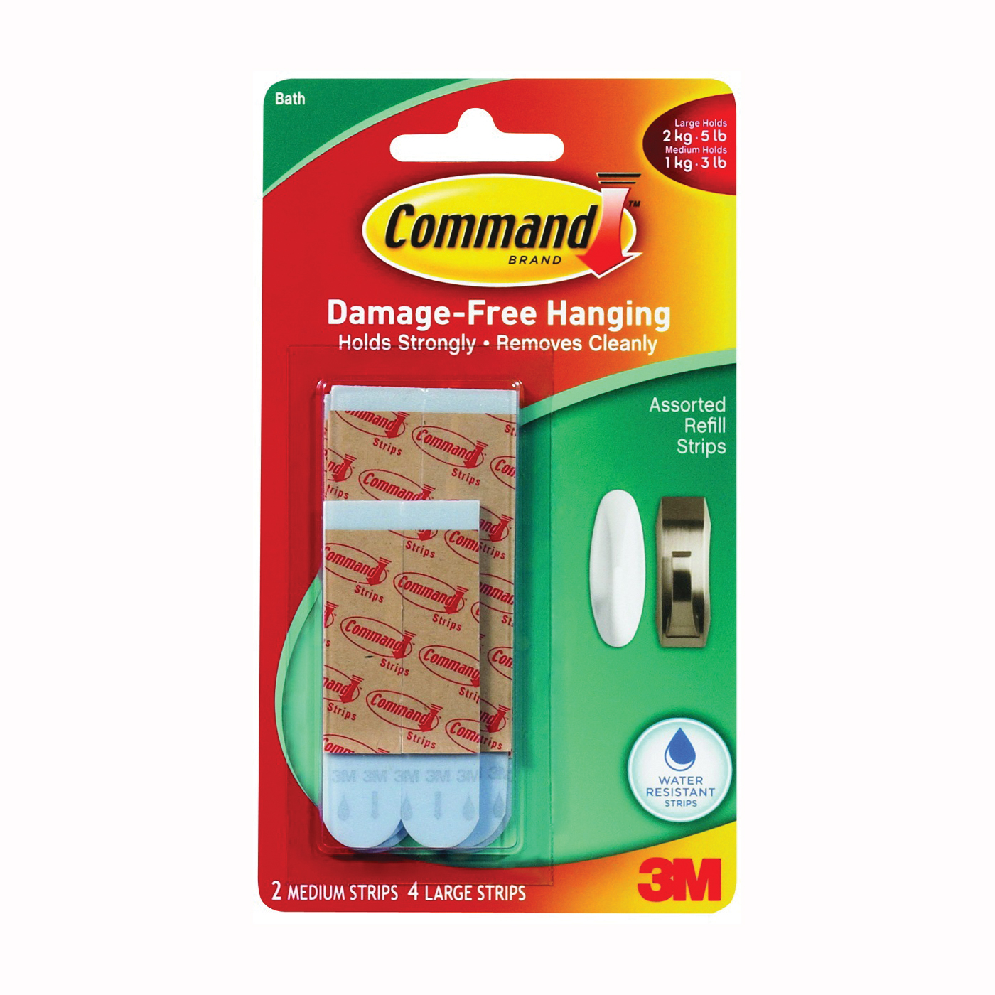 Command 17615B Replacement Strip, White, 3 to 5 lb - 1